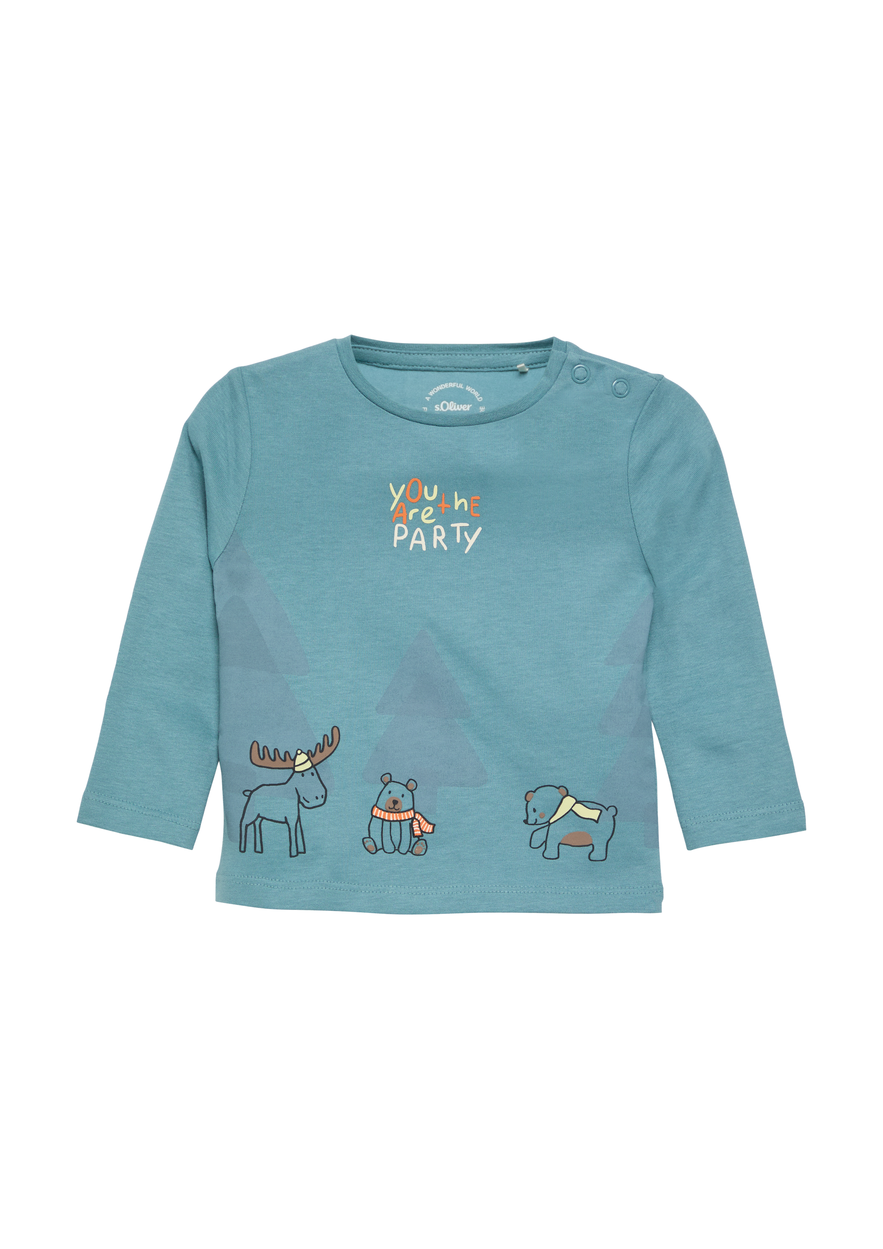 s.Oliver - Langarmshirt mit Frontprint, Babys, Blau