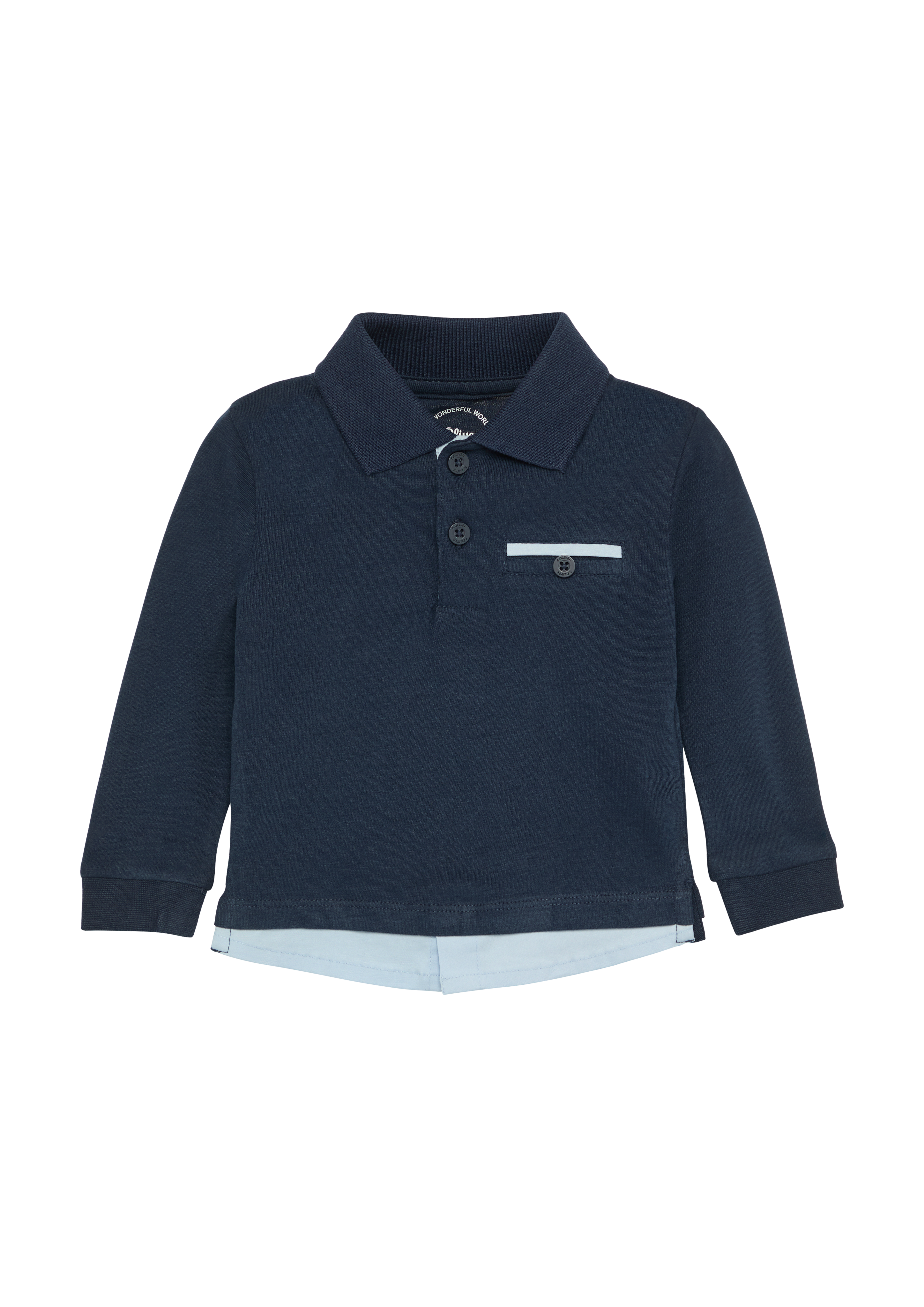 s.Oliver - Poloshirt in 2-in-1-Optik, Babys, blau