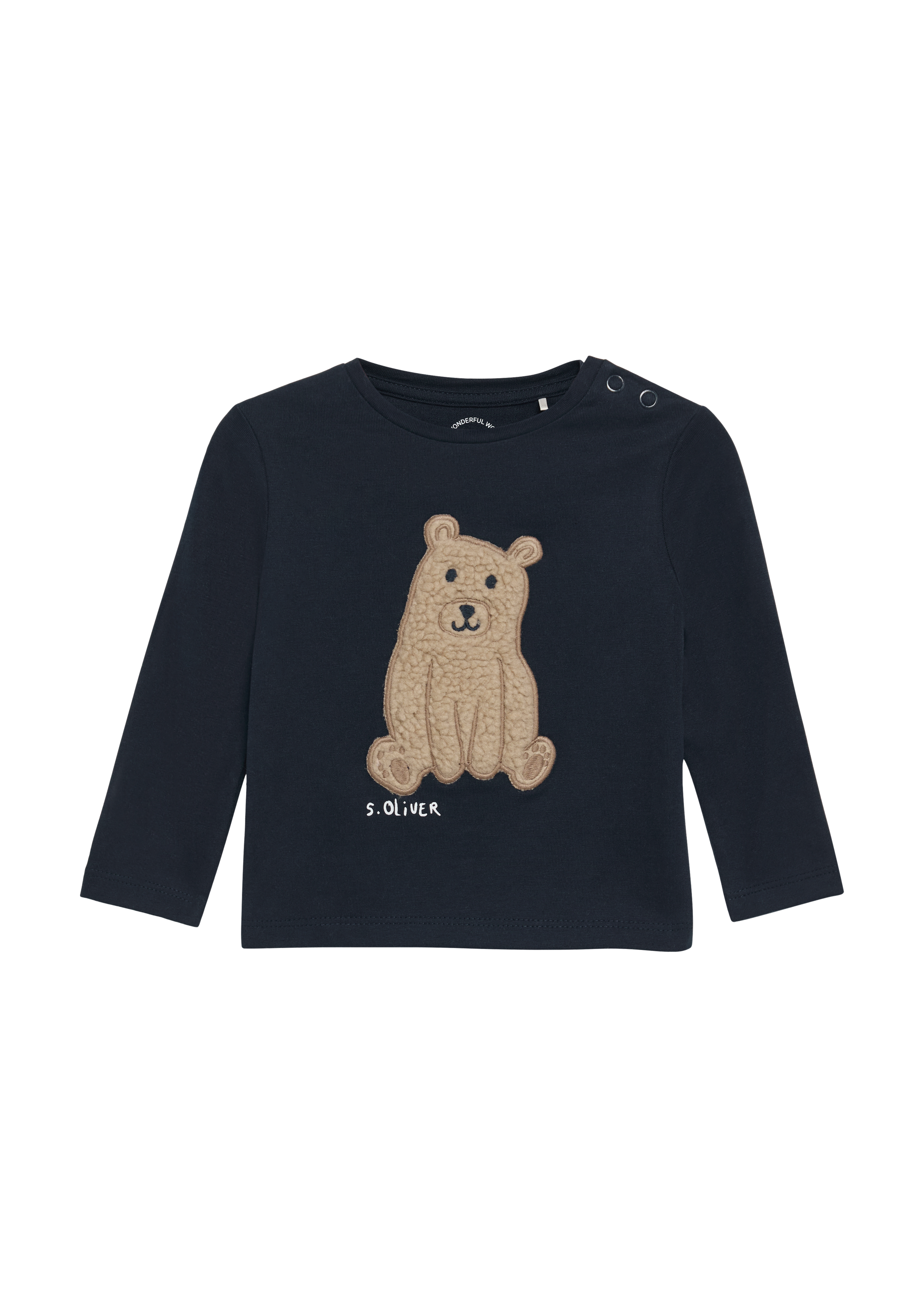 s.Oliver - Longsleeve mit Teddy-Applikation, Babys, blau