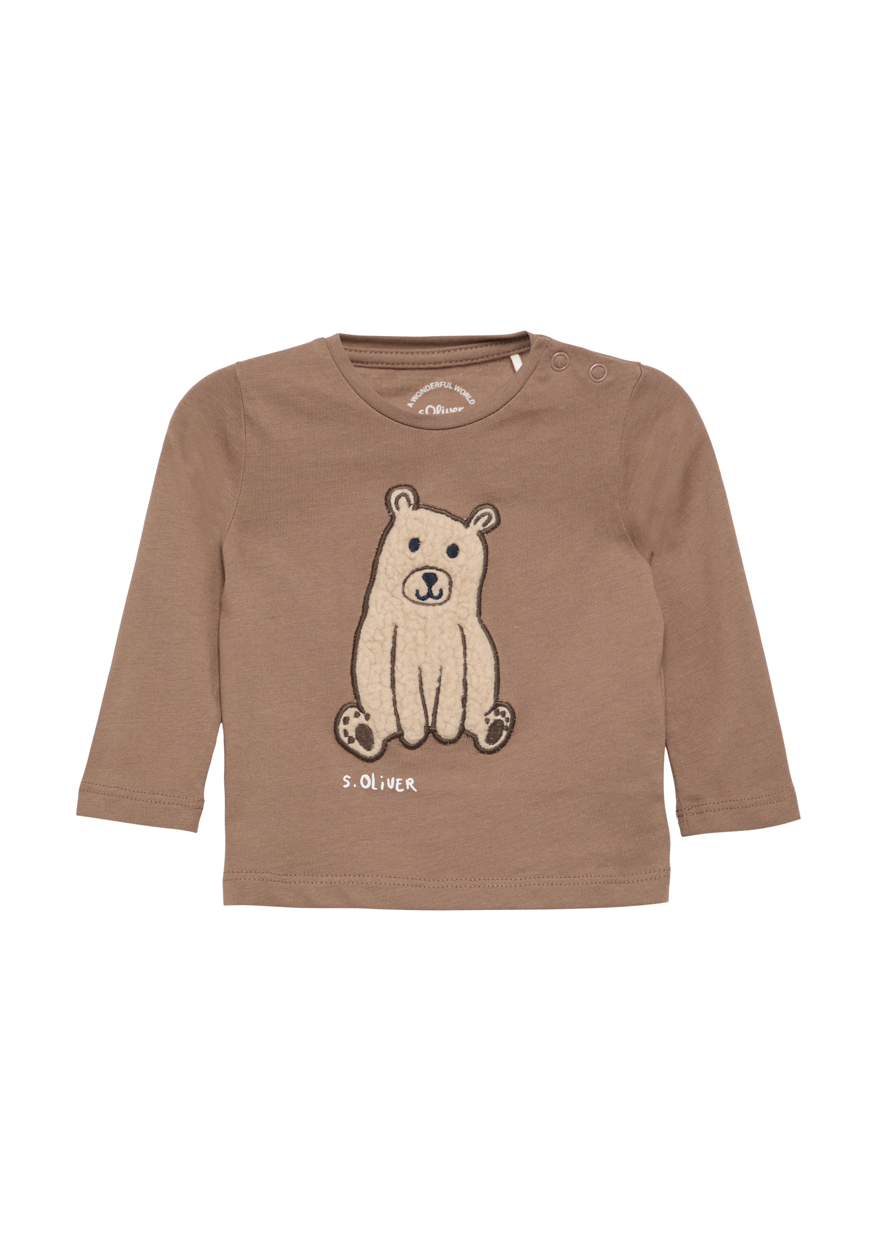 s.Oliver - Longsleeve mit Teddy-Applikation, Babys, braun