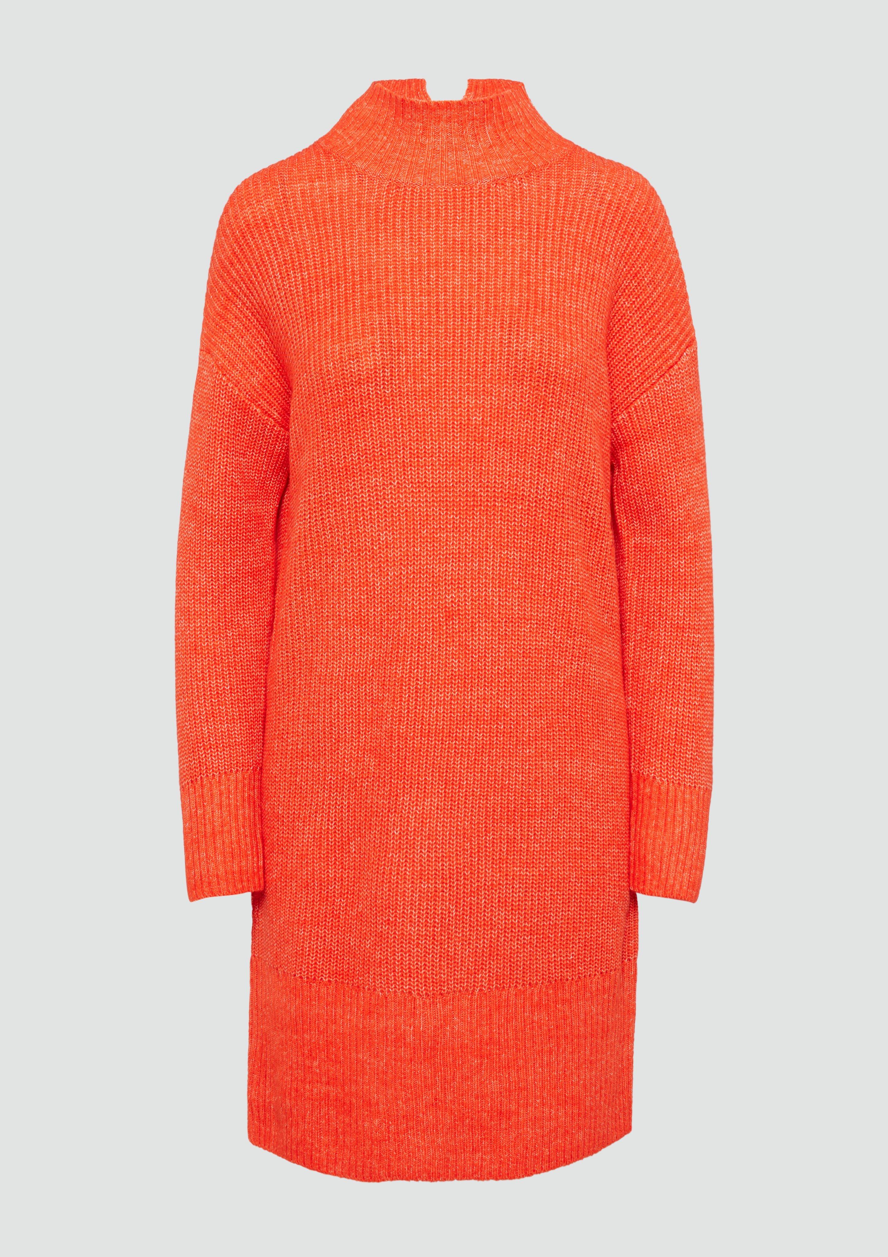 s.Oliver - Strickkleid mit Stehkragen und überschnittenen Schultern, Damen, Orange