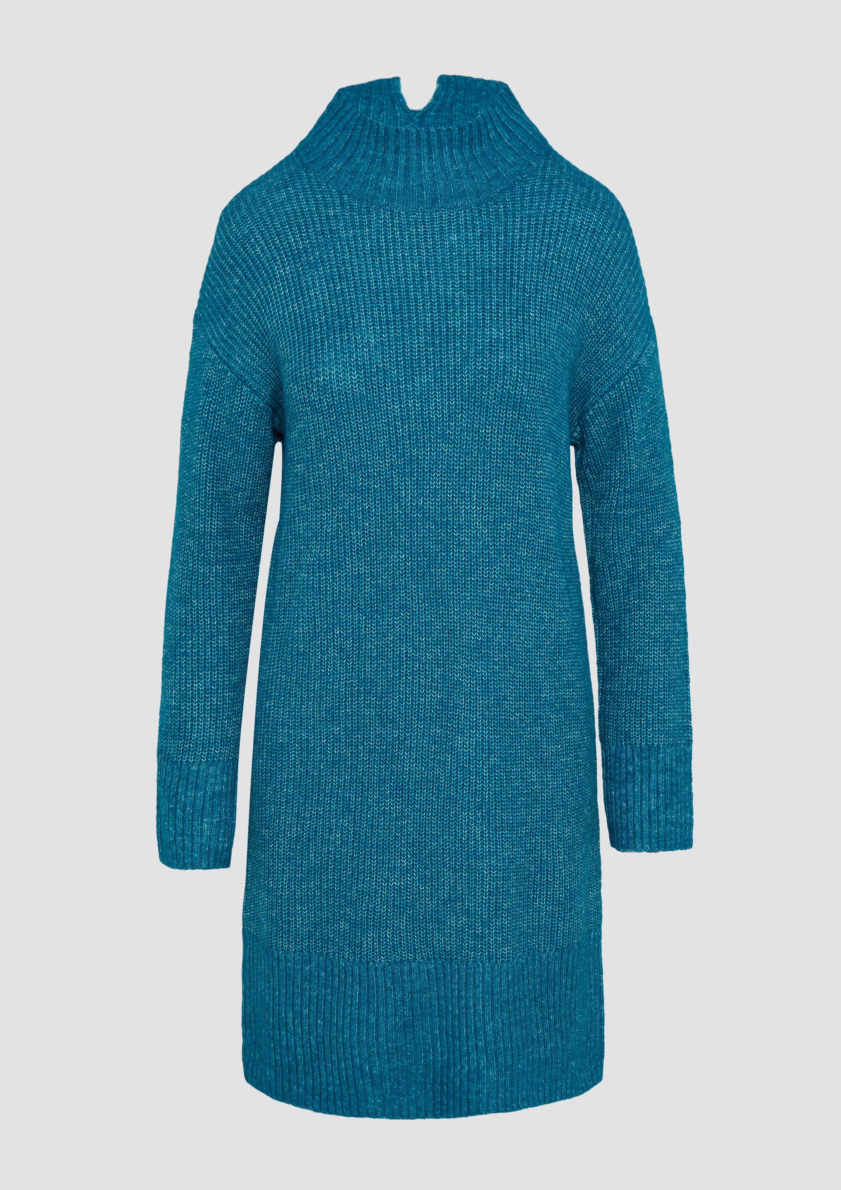Thumbnail - s.Oliver - Strickkleid mit Stehkragen und überschnittenen Schultern, Damen, Blau