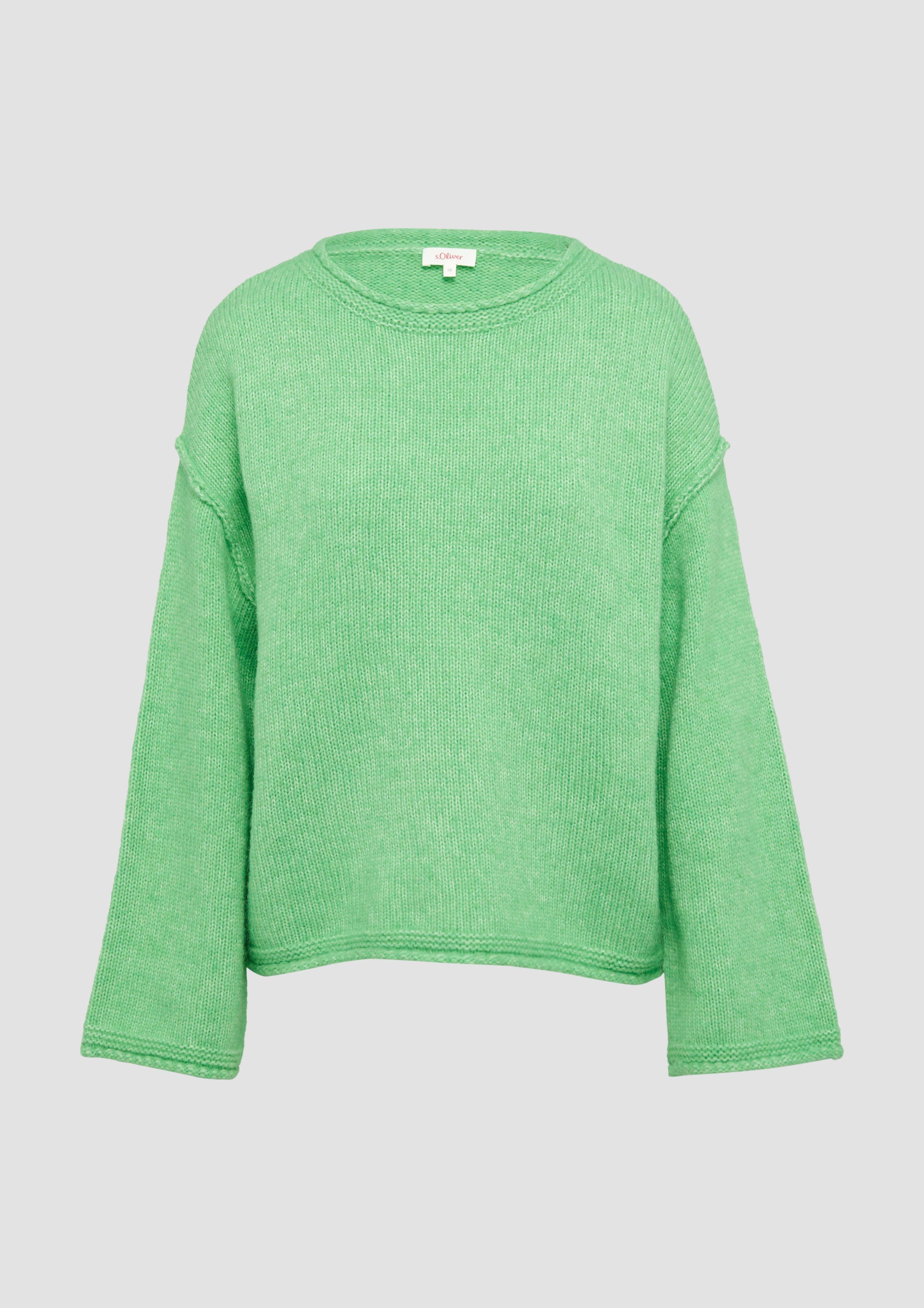 s.Oliver - Strickpullover mit weiten Ärmeln im Relaxed Fit, Damen, grün