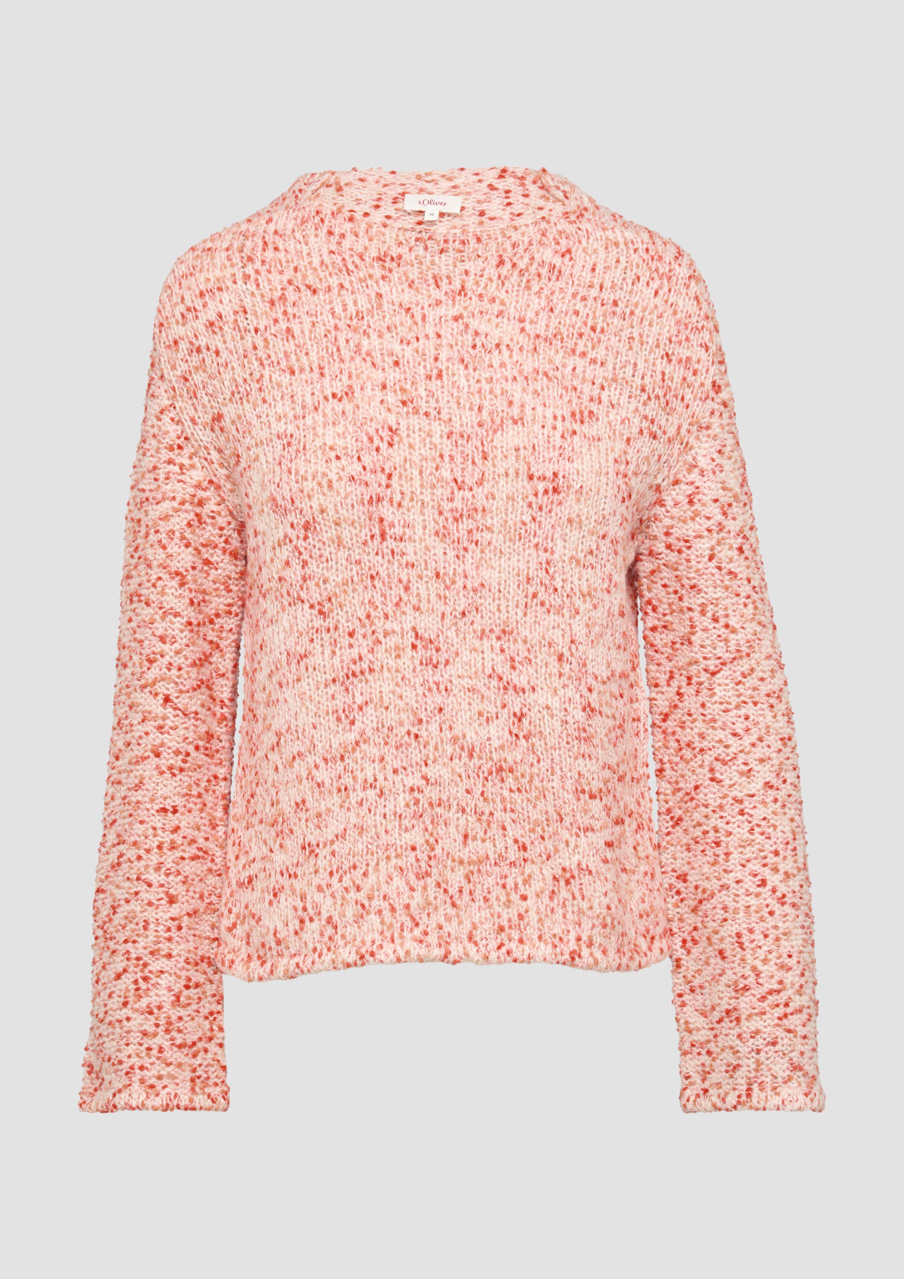 Thumbnail - s.Oliver - Melierter Strickpullover mit weiten Ärmeln, Damen, Orange