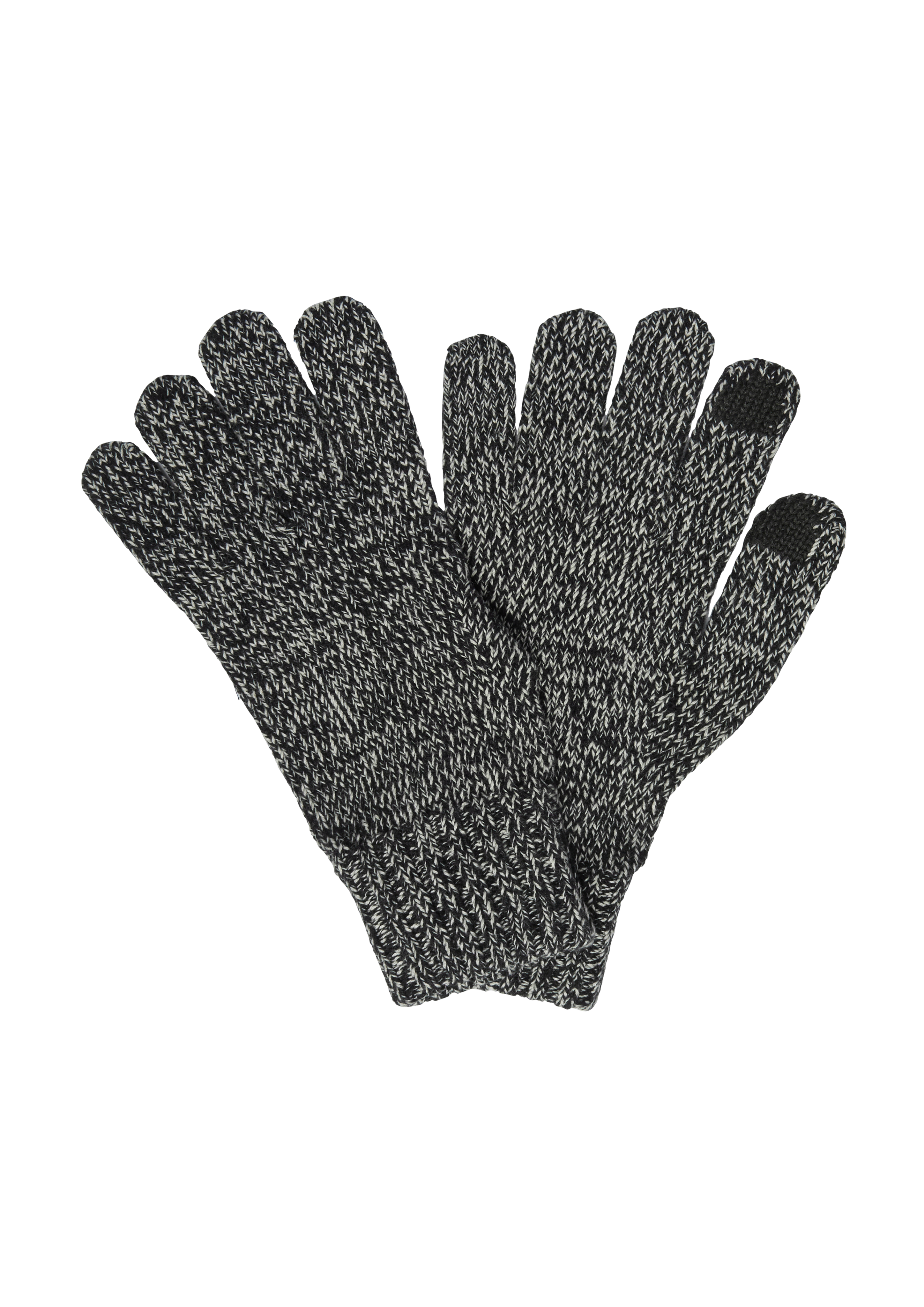 Thumbnail - s.Oliver - Baumwollhandschuhe aus Moulinéstrick mit Touchscreen Funktion, Herren, schwarz