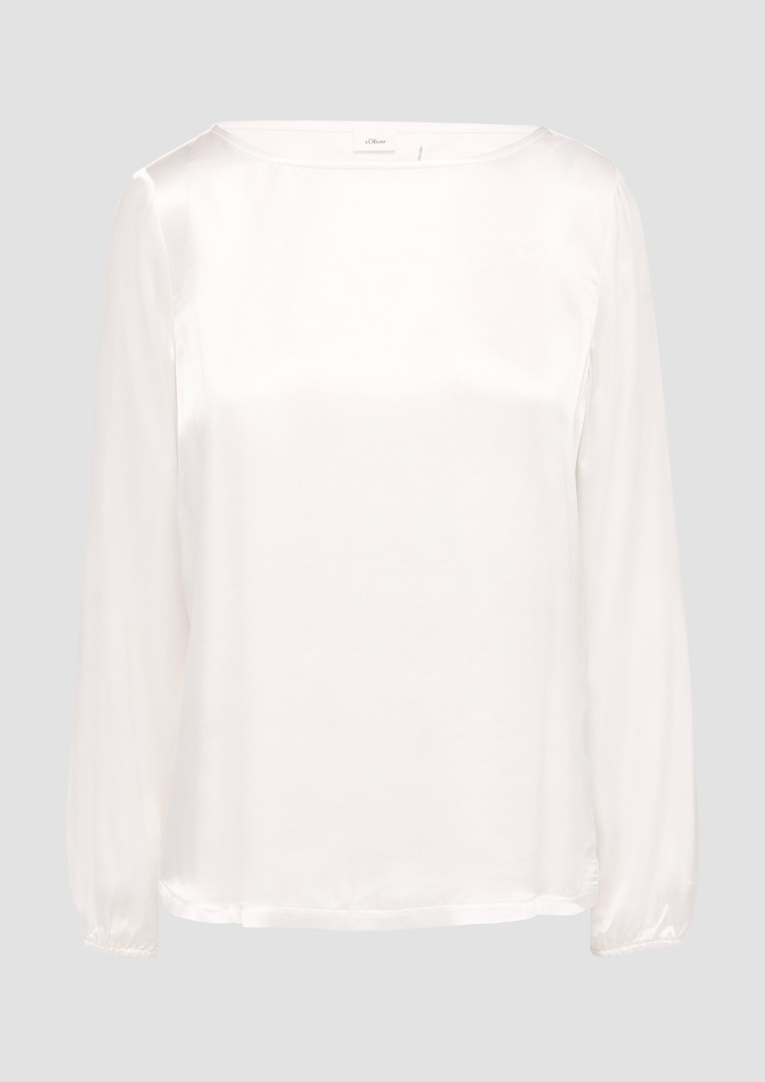 Thumbnail - s.Oliver - Satiniertes Blusenshirt aus Viskose, Damen, creme