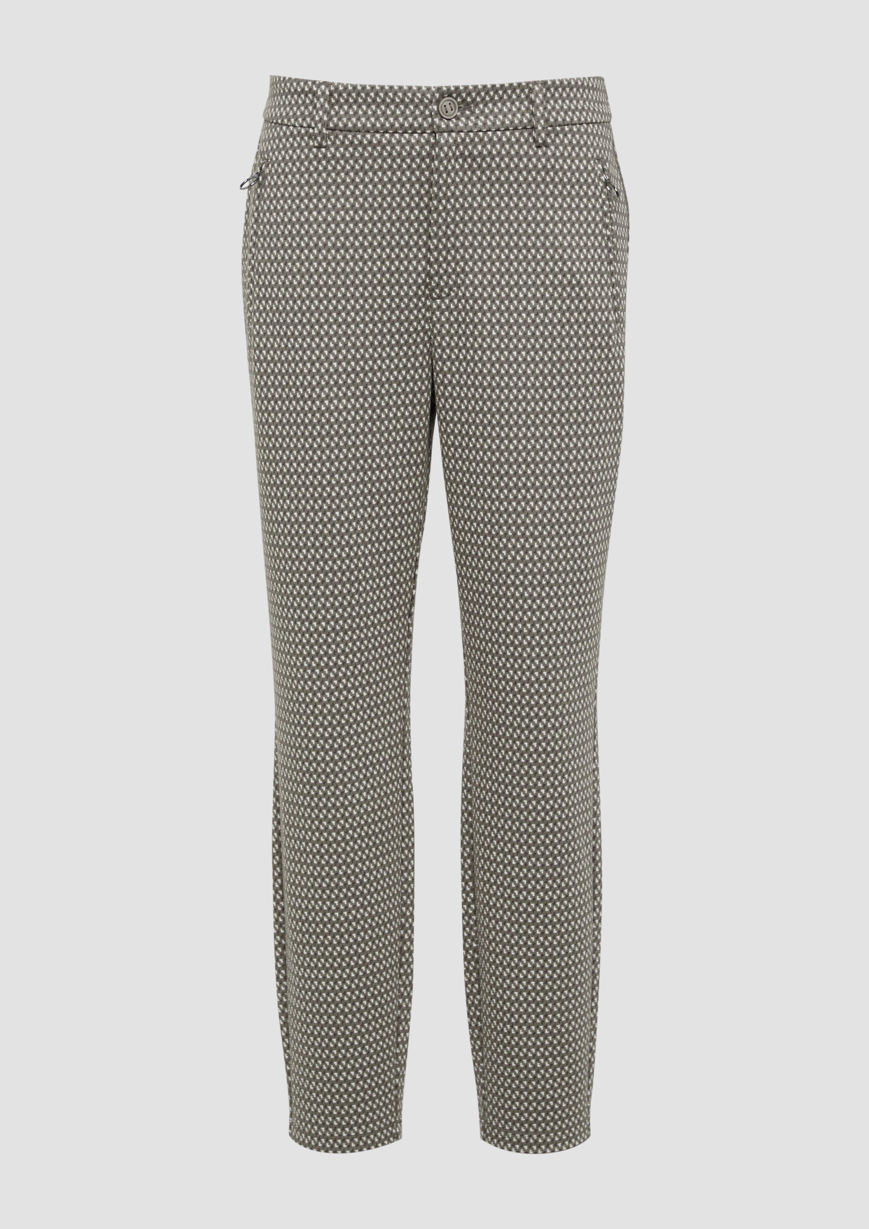 Thumbnail - s.Oliver - Gemusterte Stoffhose mit elastischem Bund, Damen, braun