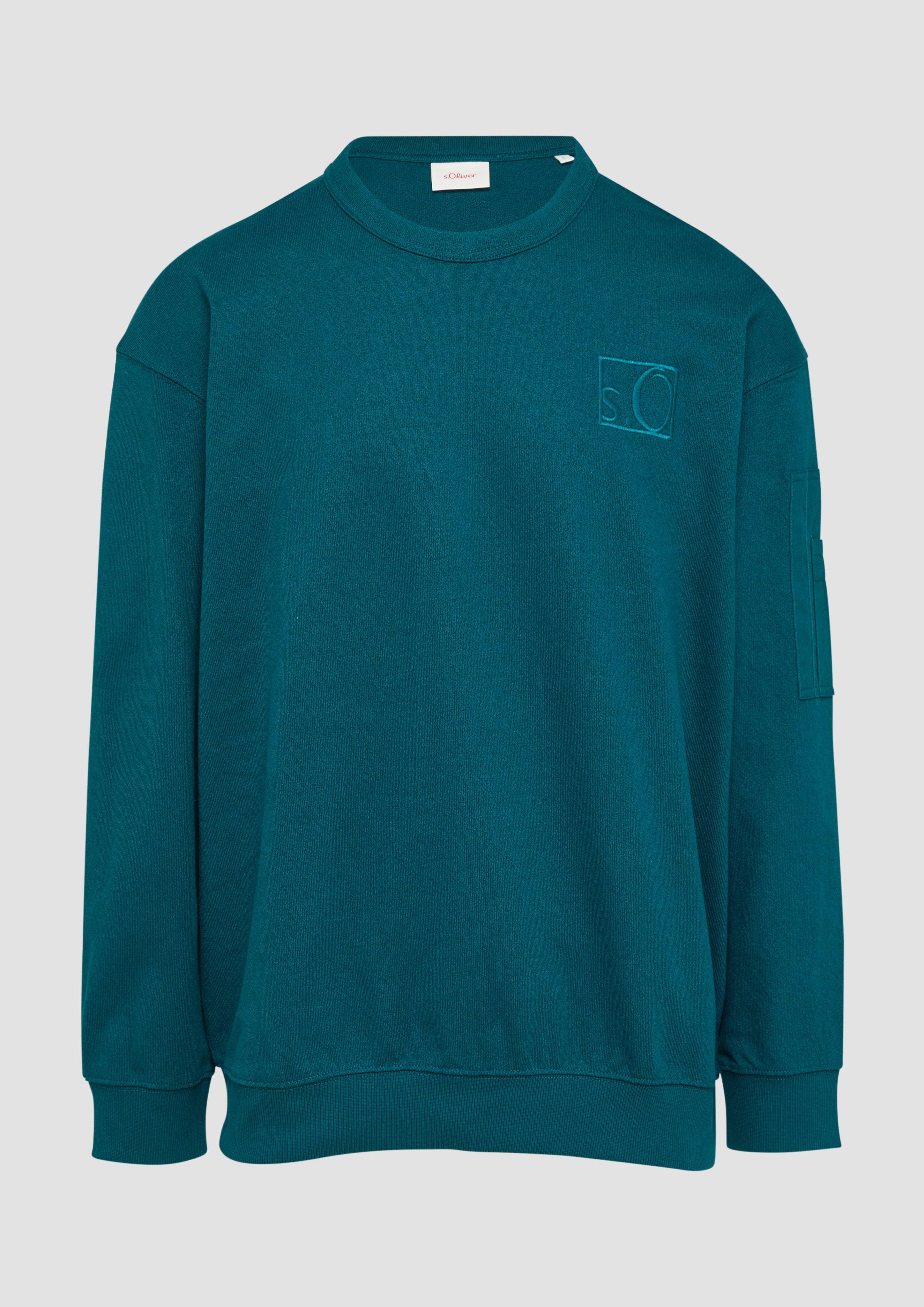 s.Oliver - Relaxed-Fit-Sweatshirt mit Ärmeltasche, Herren, Blau