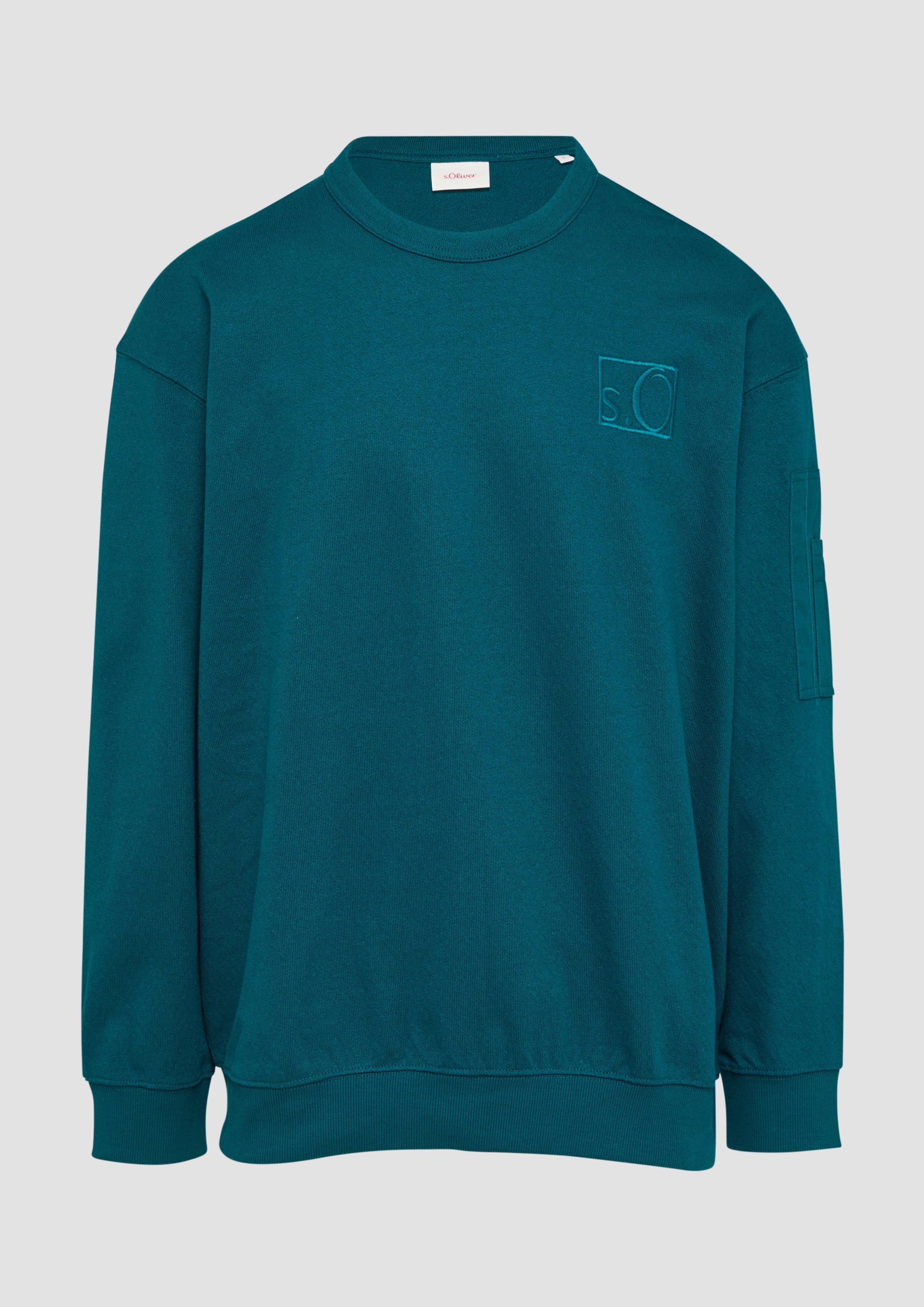 Thumbnail - s.Oliver - Relaxed-Fit-Sweatshirt mit Ärmeltasche, Herren, Blau