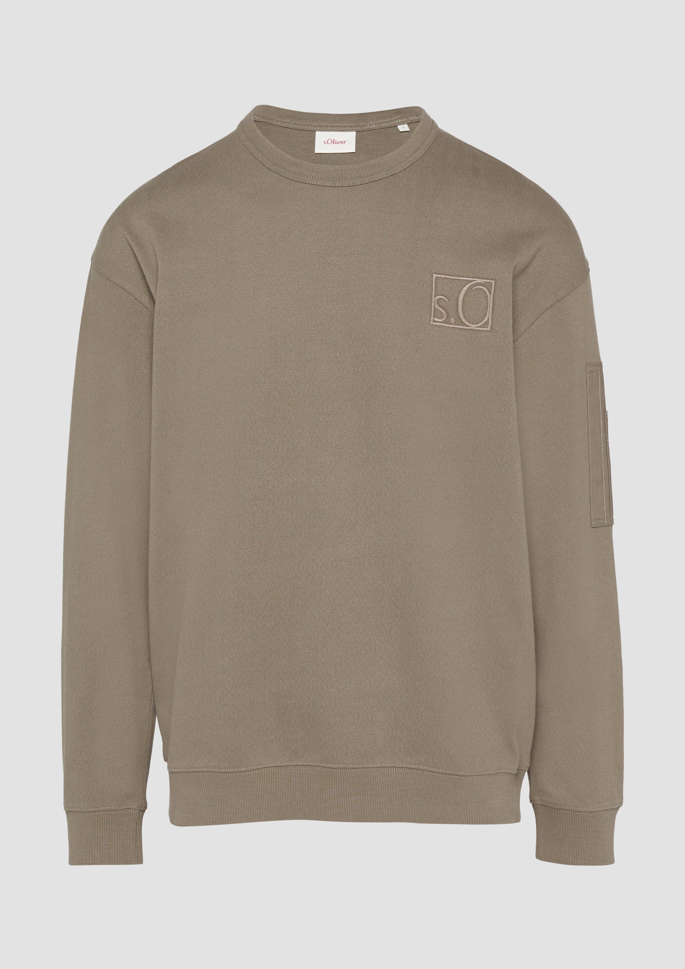 Thumbnail - s.Oliver - Relaxed-Fit-Sweatshirt mit Ärmeltasche, Herren, braun
