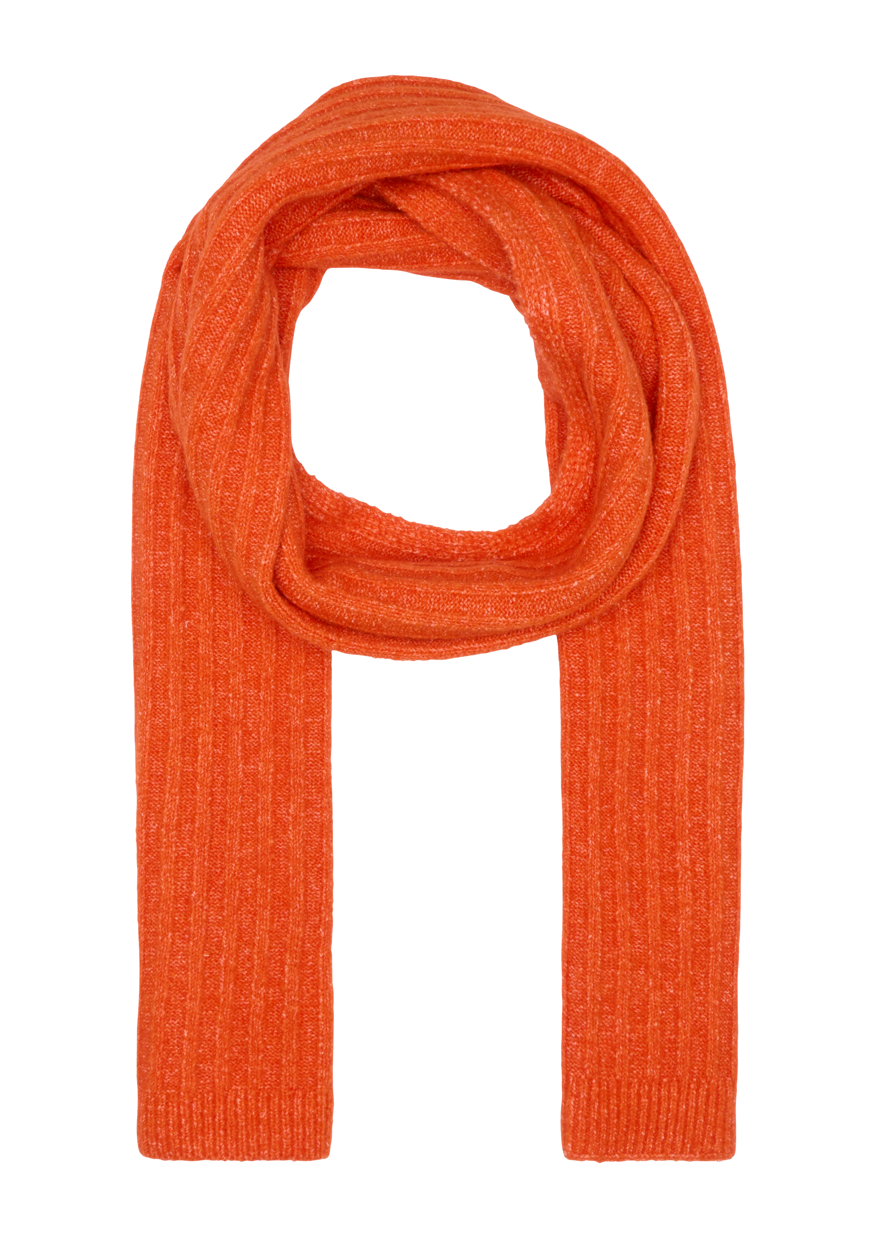 s.Oliver - Gestrickter Schal mit Rippstruktur, Damen, Orange