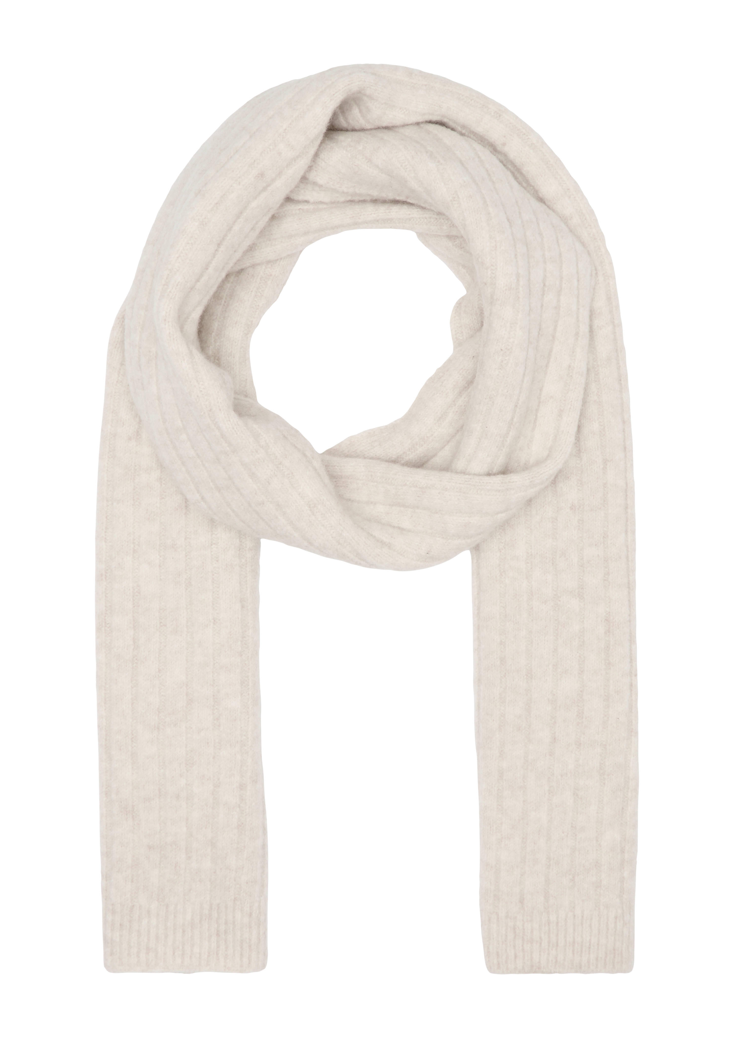 s.Oliver - Gestrickter Schal mit Rippstruktur, Damen, Beige