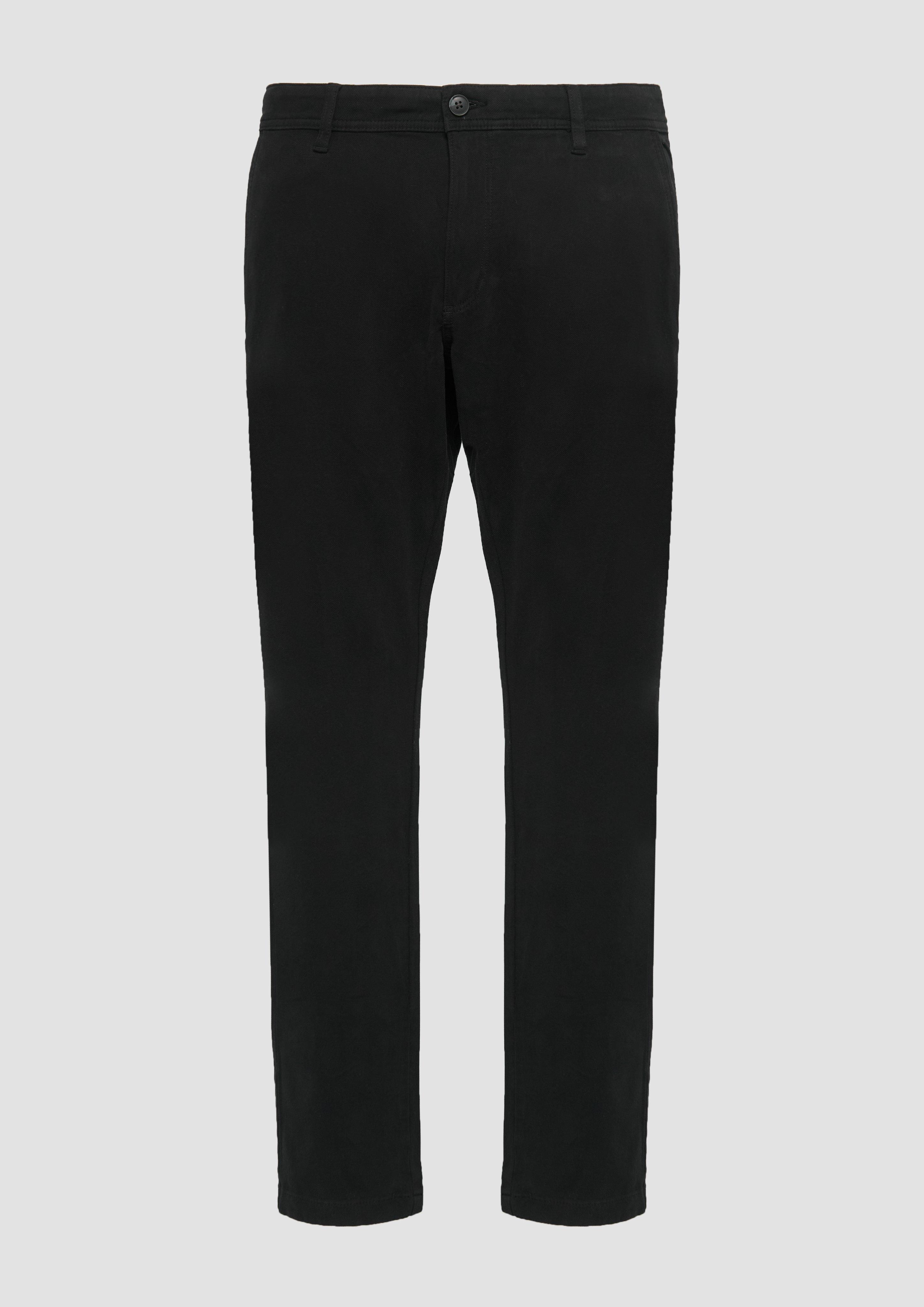 Thumbnail - s.Oliver - Regular Fit: Strukturierte Chino aus Baumwollstretch, Herren, schwarz