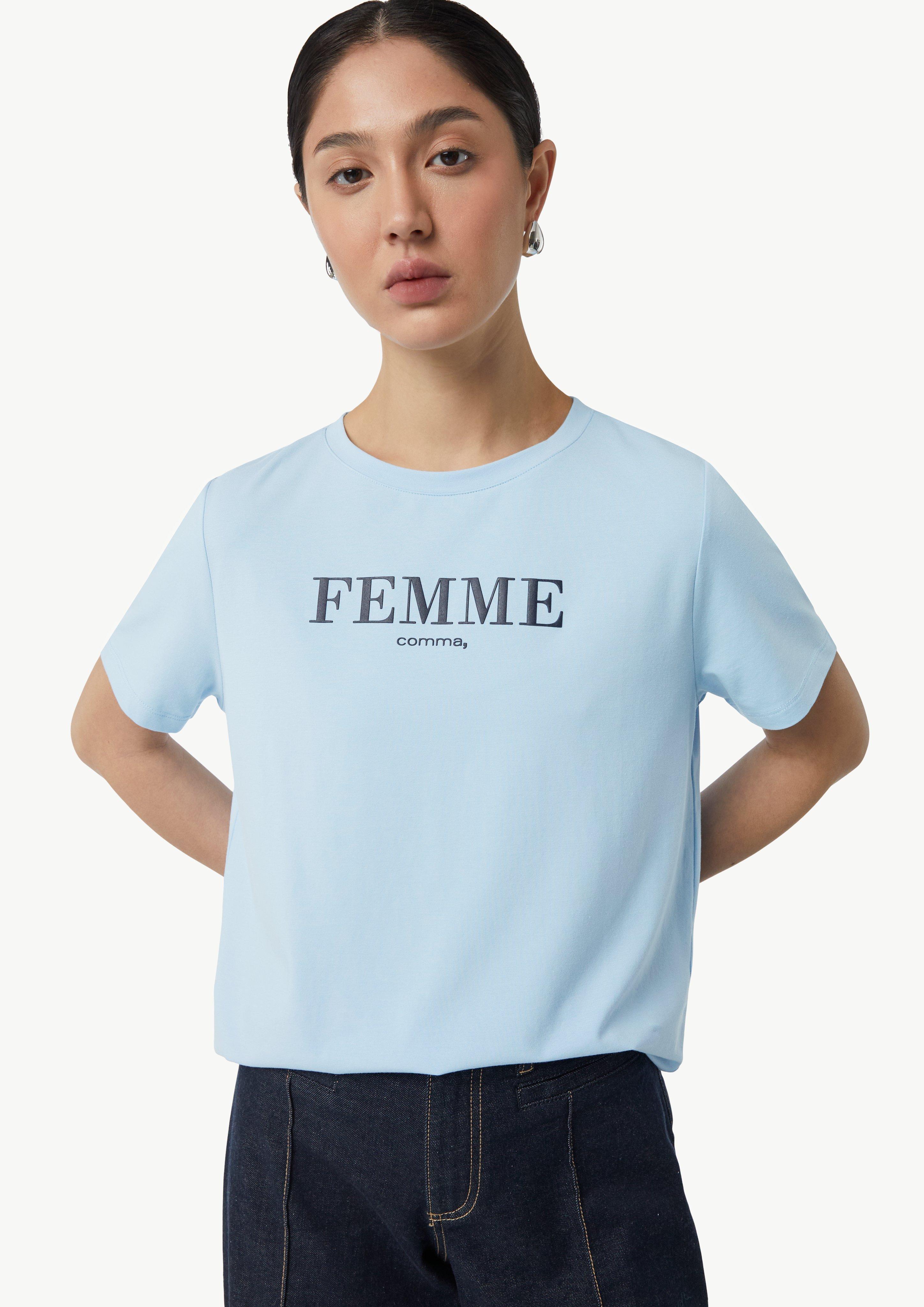 Tシャツ・カットソー BARBA FW24 NECK SHIRT (I1U13P0144070U 0003 BLUE) T-shirt with artwork - Blue | SCAYLE