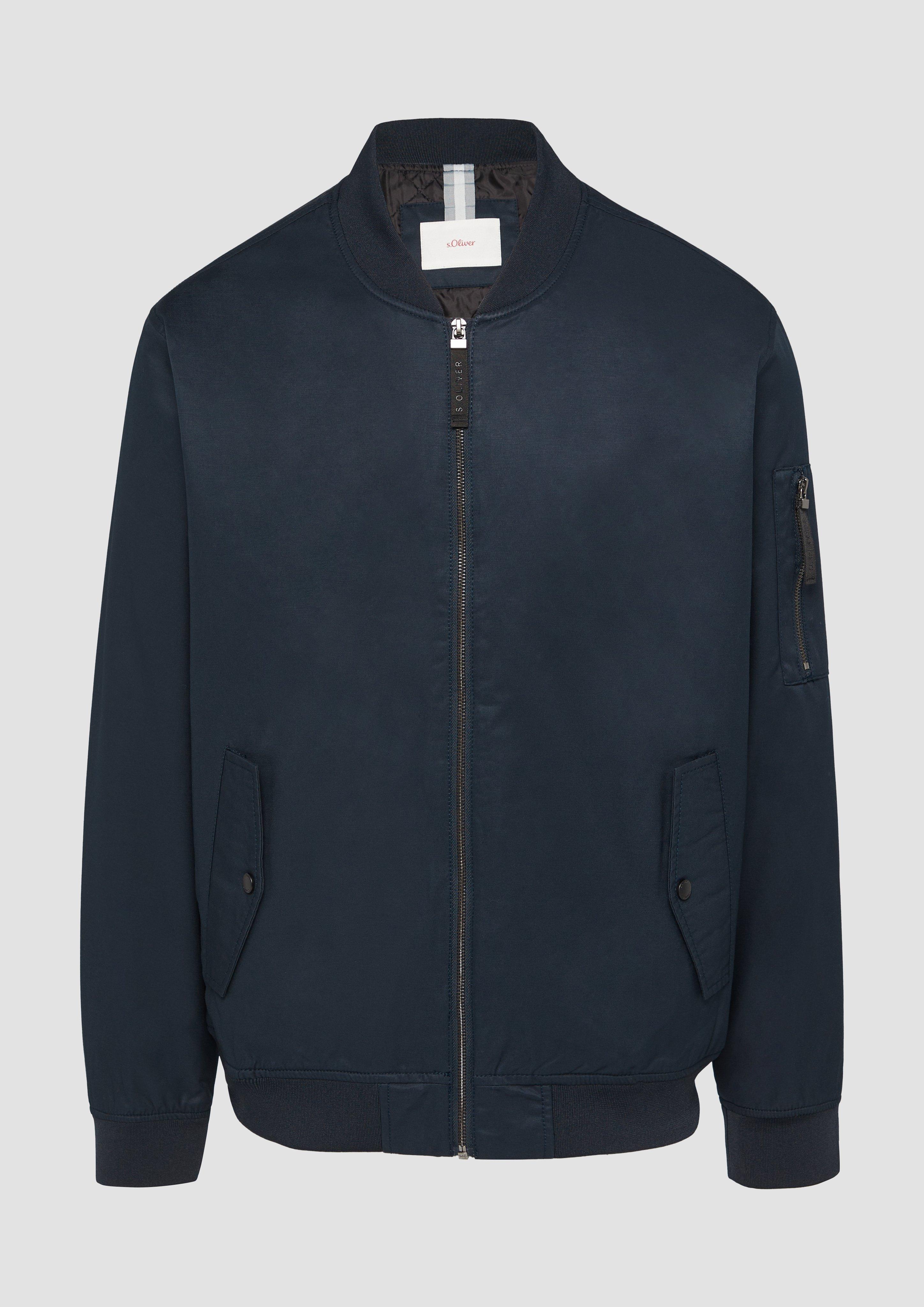 s.Oliver - Bomberjacke mit sportiven Details, Herren, blau