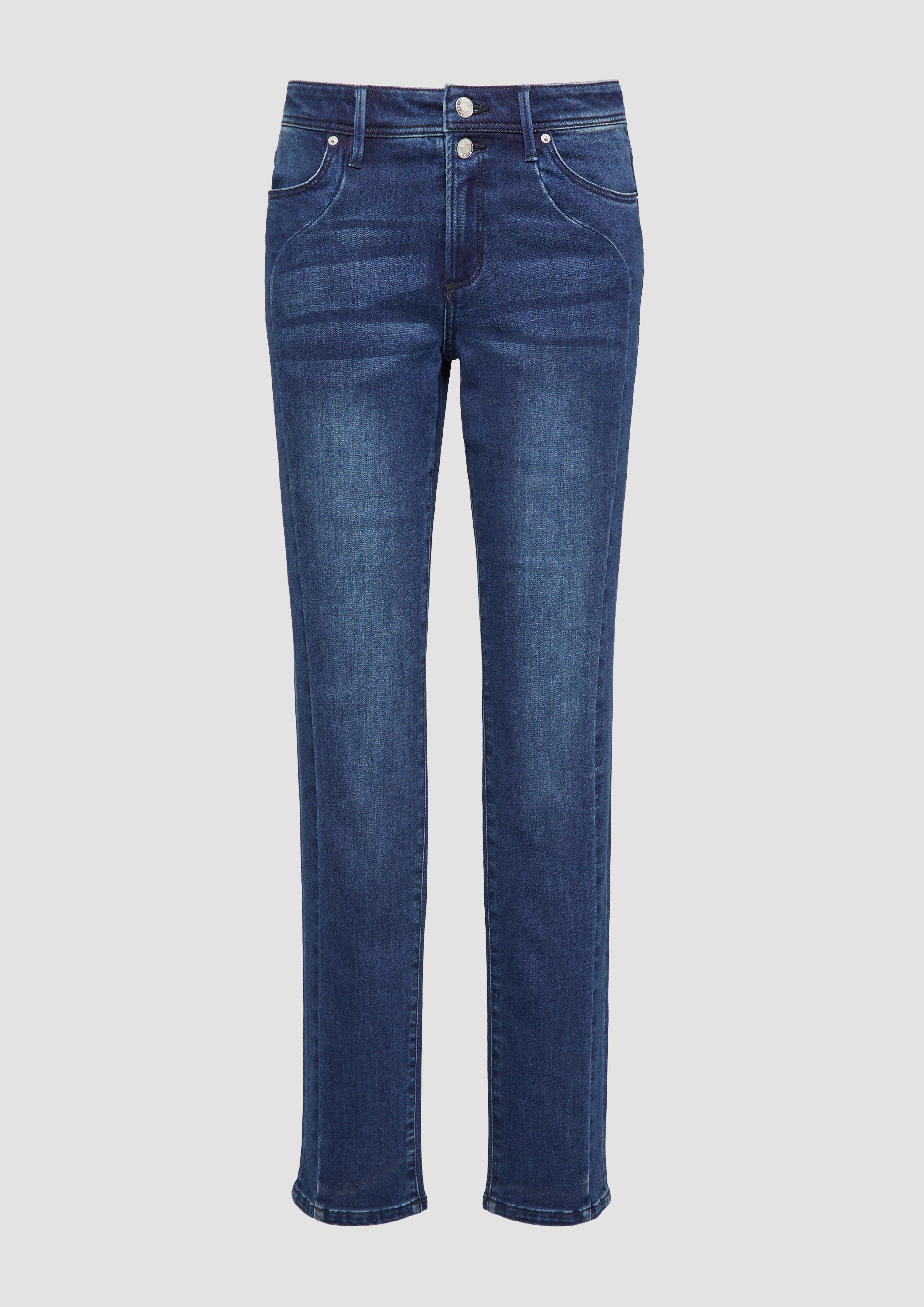 Thumbnail - s.Oliver - Jeans Betsy / Slim Fit / Mid Rise / Slim Leg / Ziernaht, Damen, blau