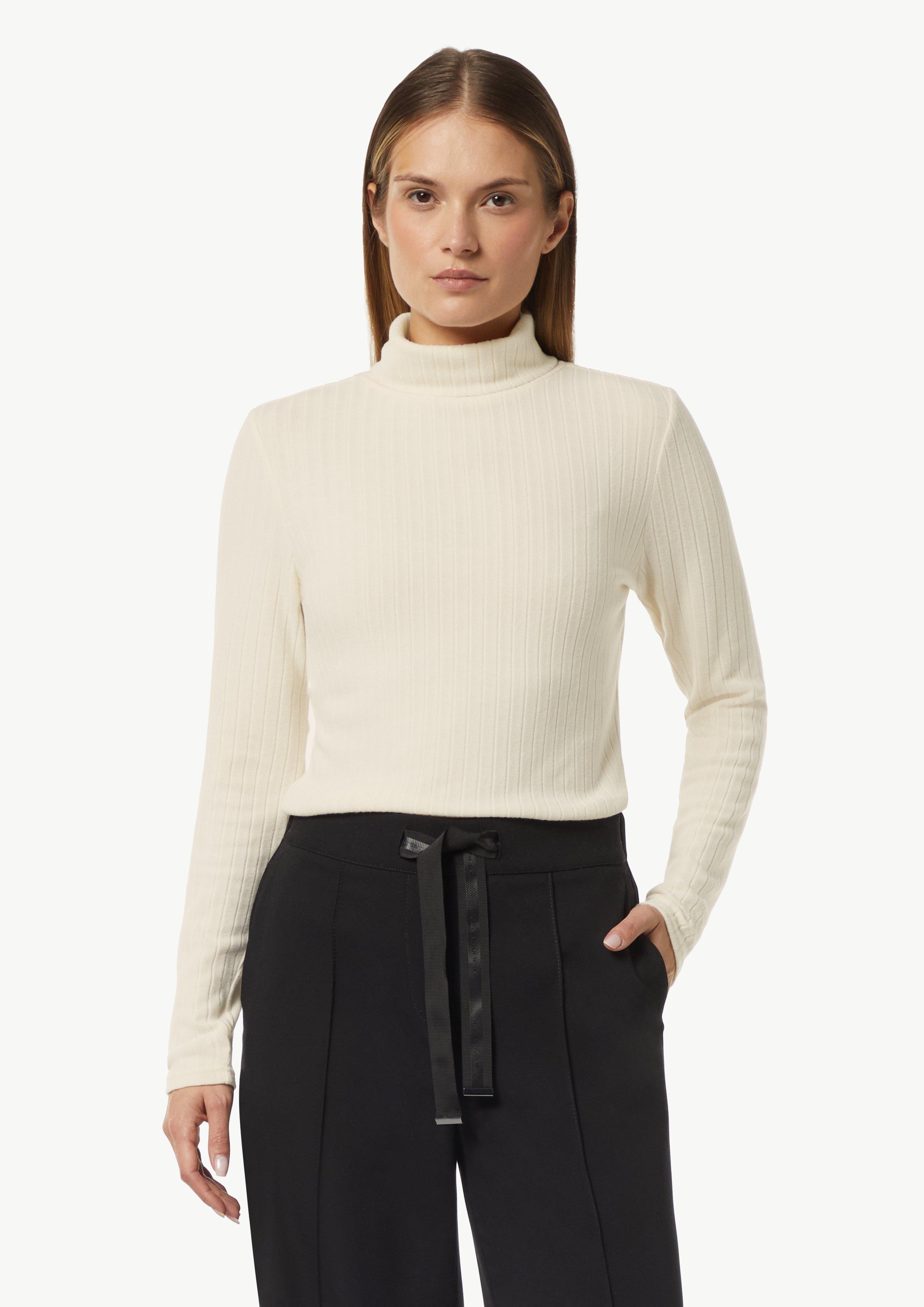 Soft long sleeve top with a turtleneck - cream | Comma Soft long sleeve top with a turtleneck - cream | Comma