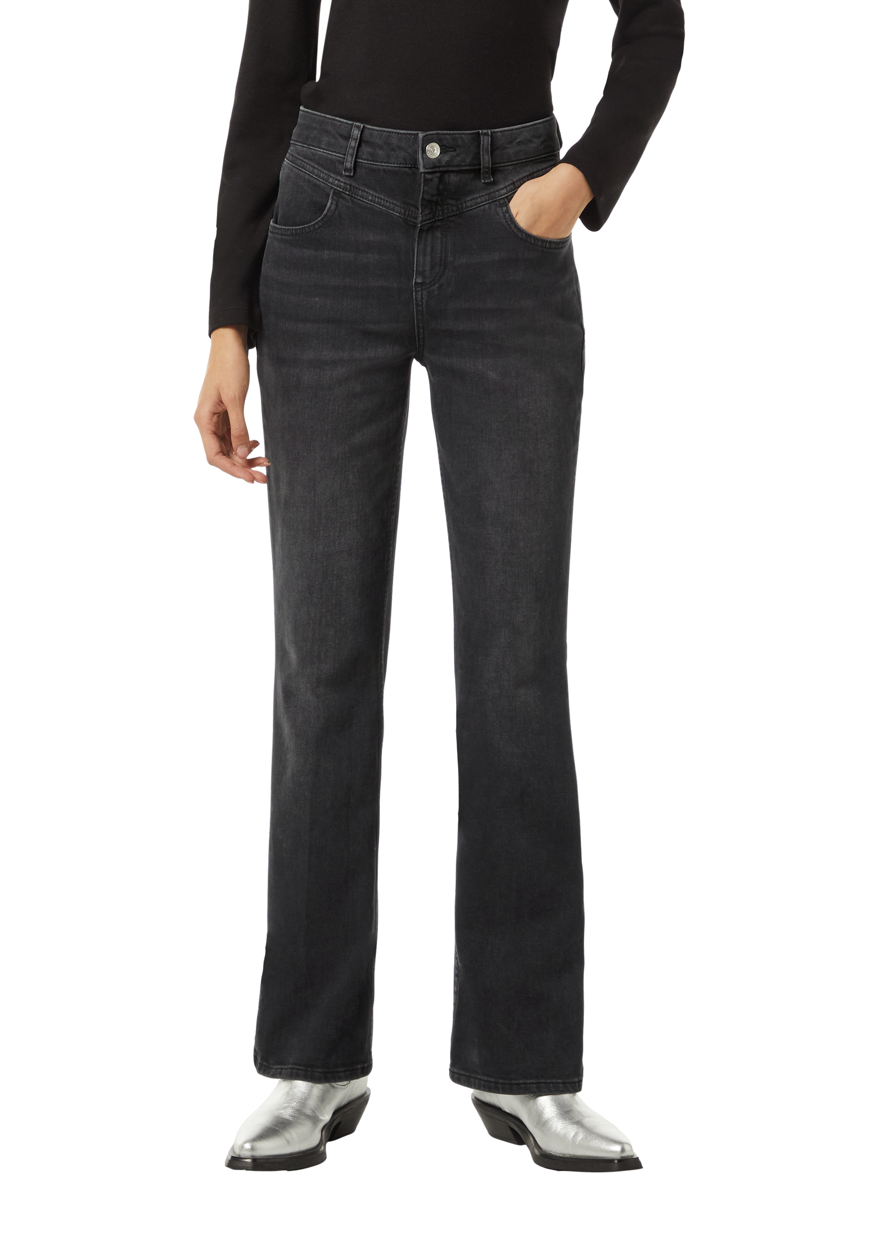 flared jeans with pleats ブラック　34 The Fall Flare - Extended Sizing – Just Black Denim