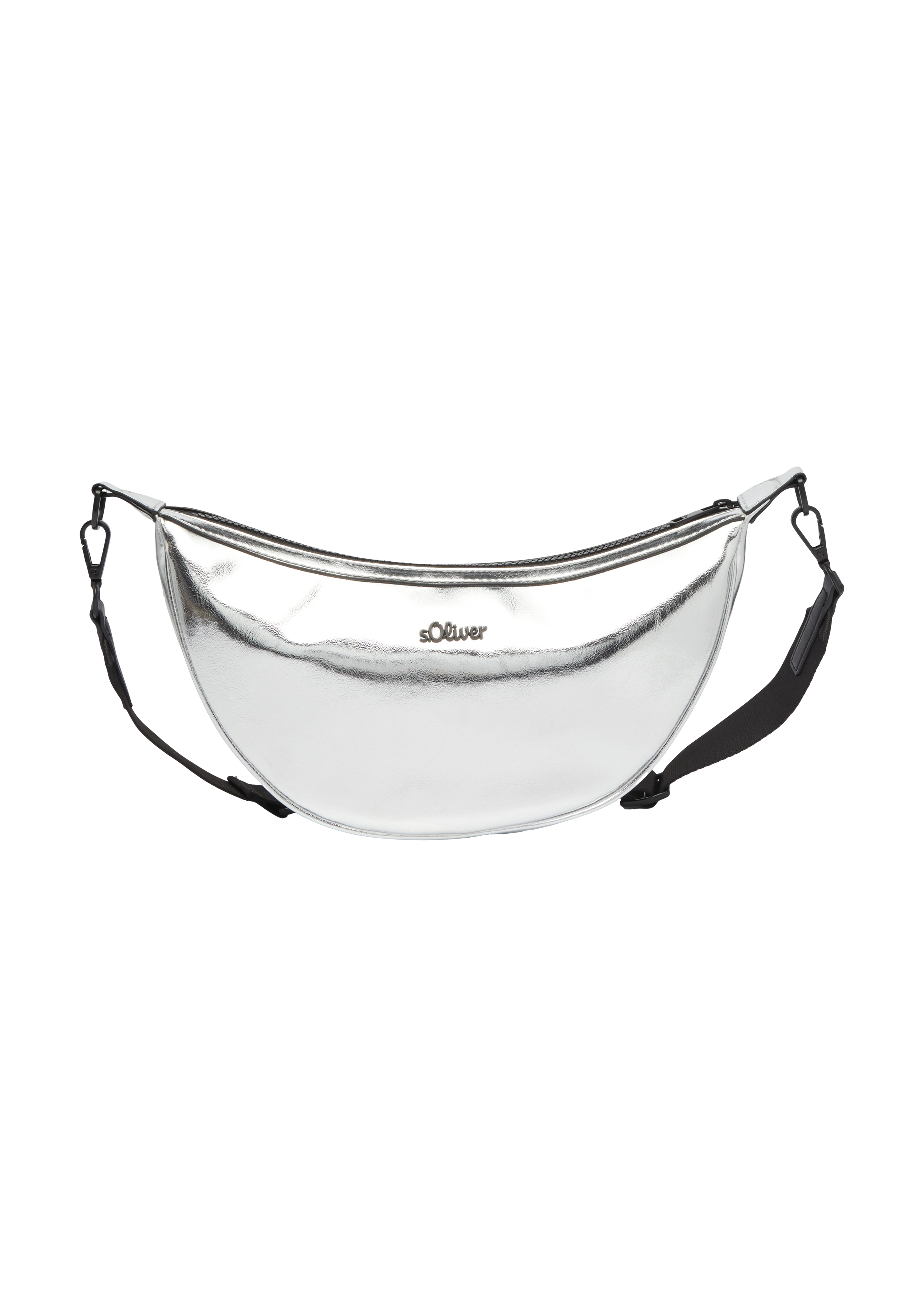 s.Oliver - Schultertasche in Metallic-Optik, Damen, silber