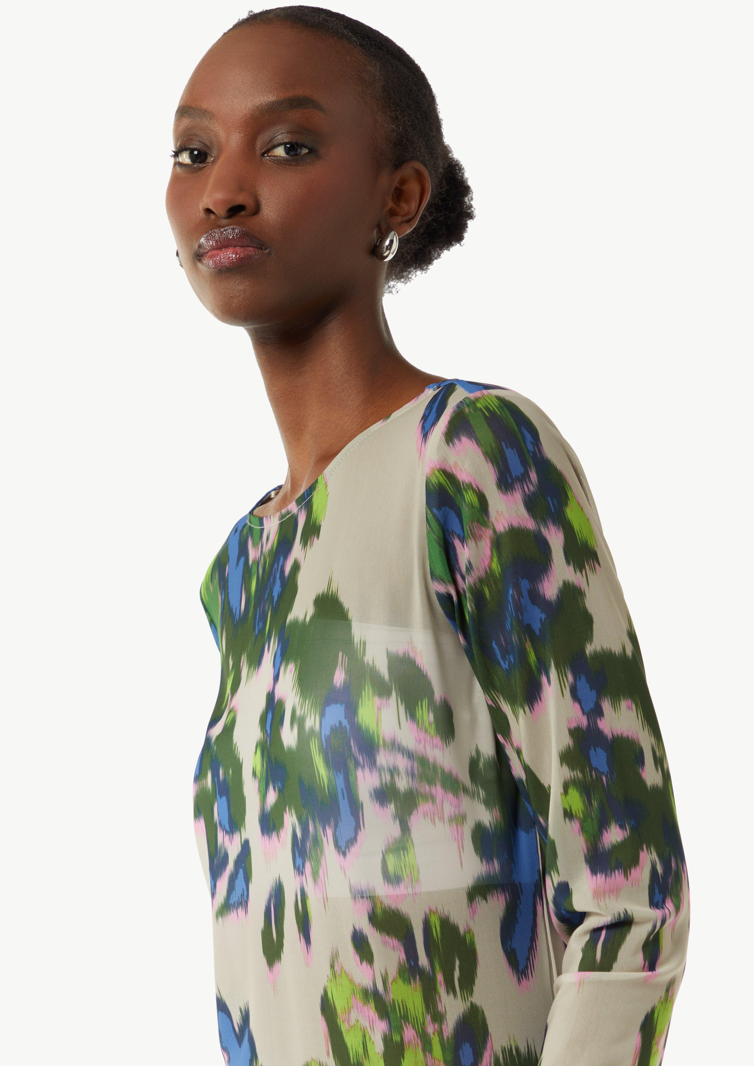 Mesh long sleeve top - light beige | Comma Mesh long sleeve top - light beige | Comma