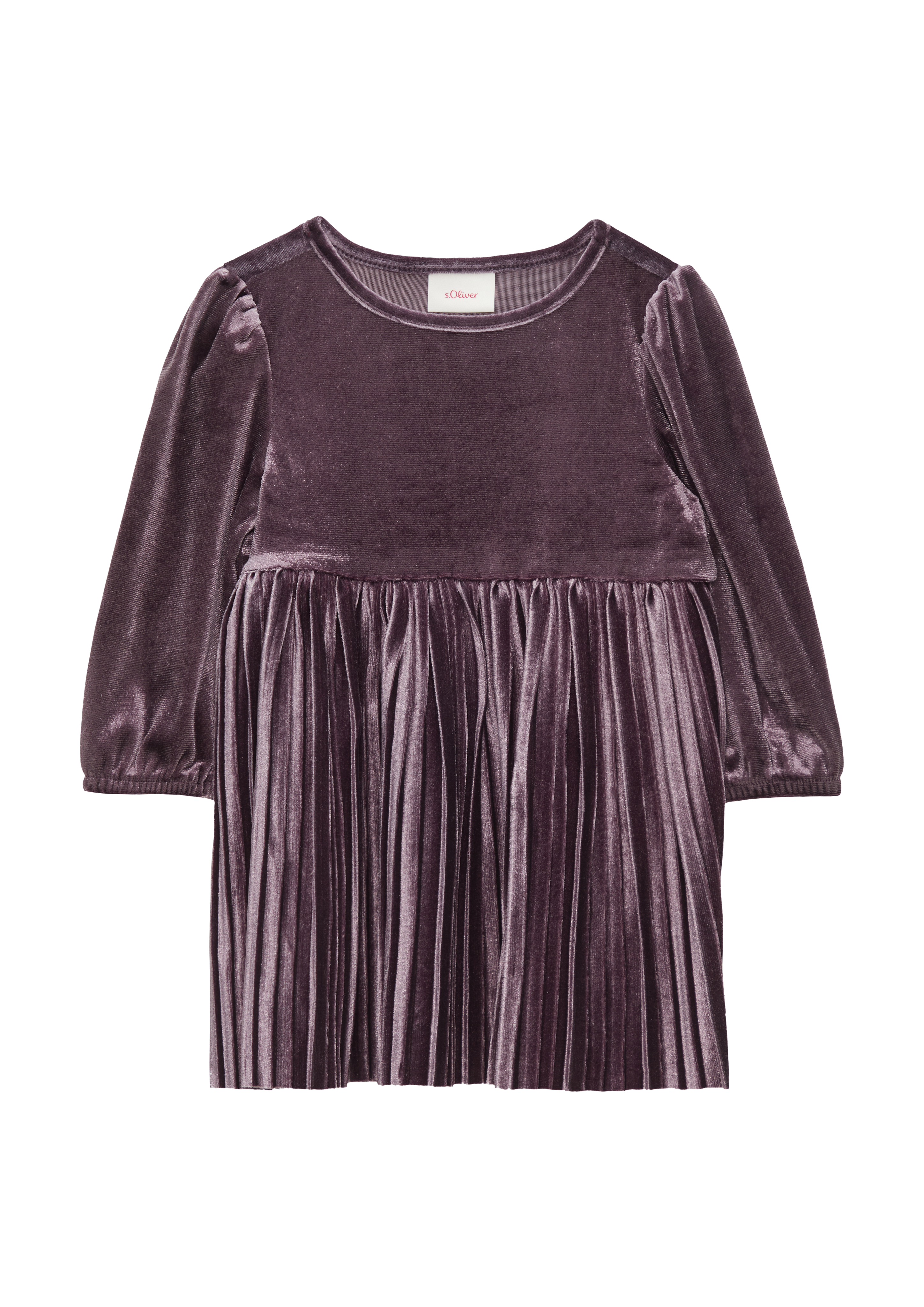 Thumbnail - s.Oliver - Samtkleid mit plissiertem Rock, Babys, lila