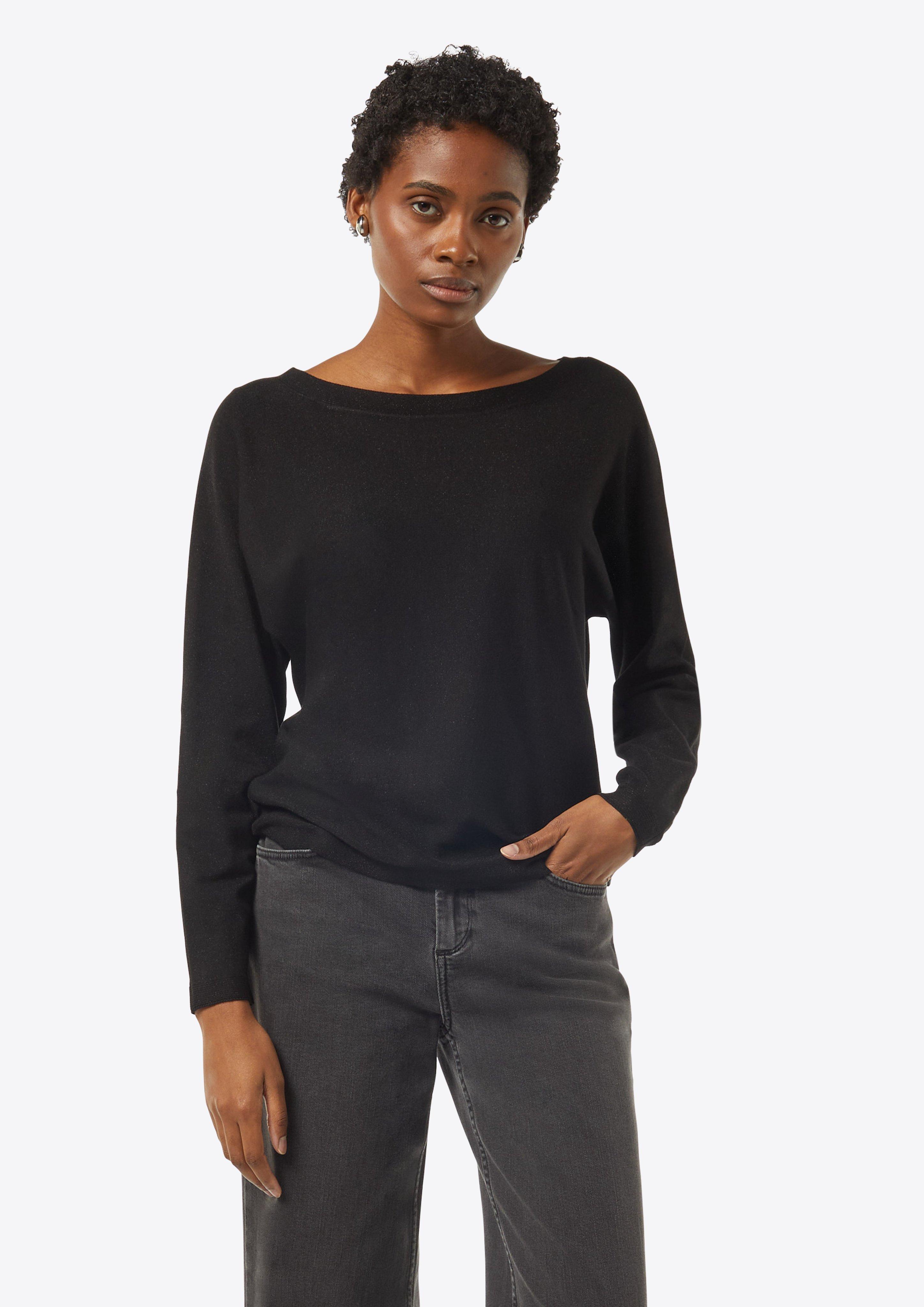 Knitted jumper with glitter yarn - bordeaux | Comma Knitted jumper with glitter yarn - bordeaux | Comma