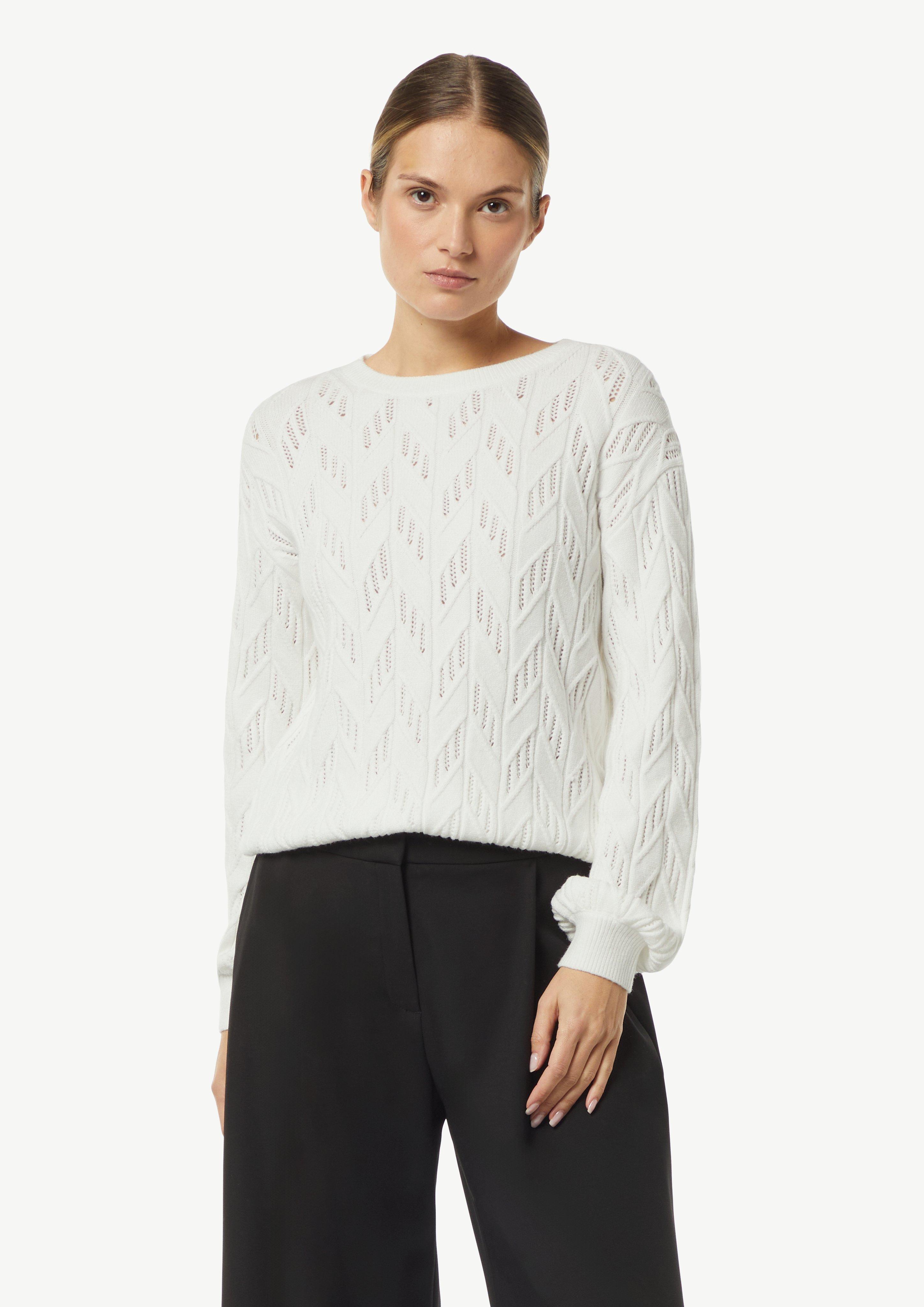 Soft jumper with a knit pattern - white | Comma Soft jumper with a knit pattern - white | Comma