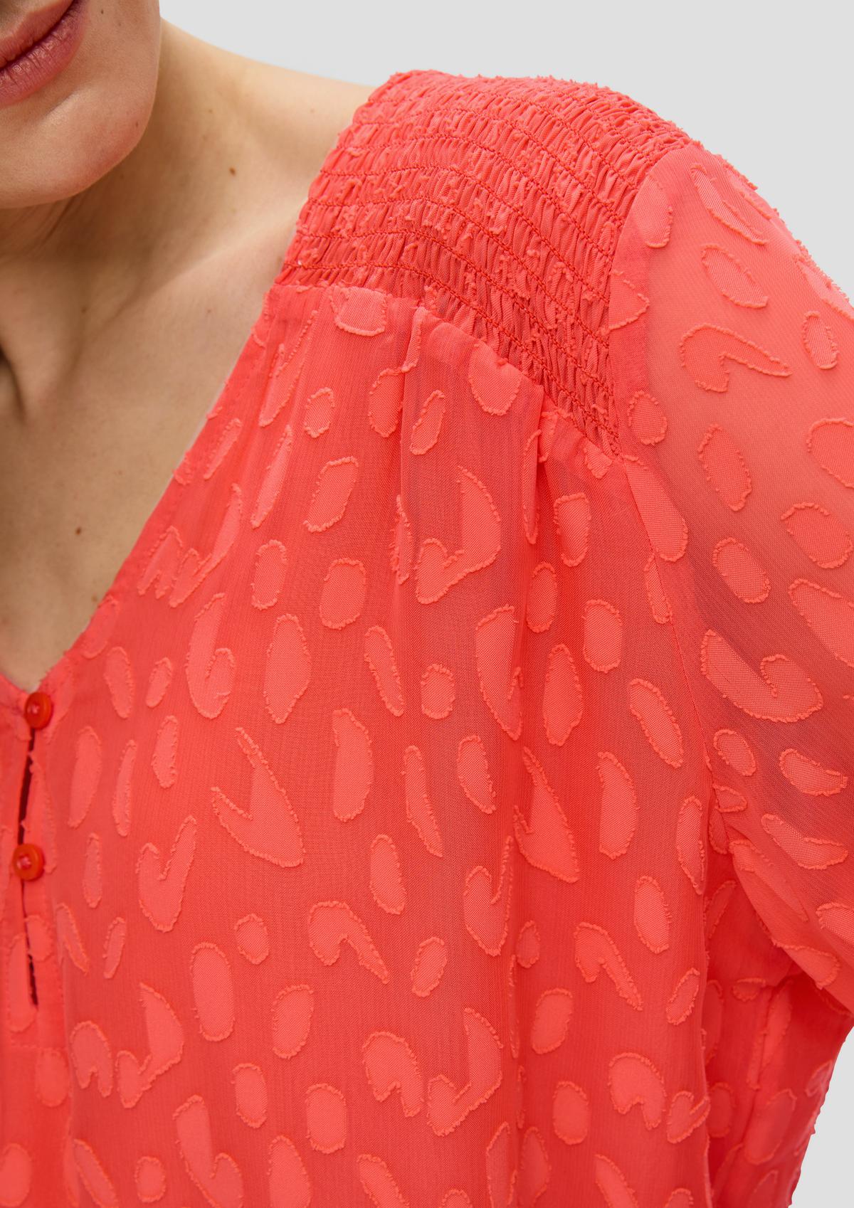 s.Oliver Chiffon blouse met gesmokt detail