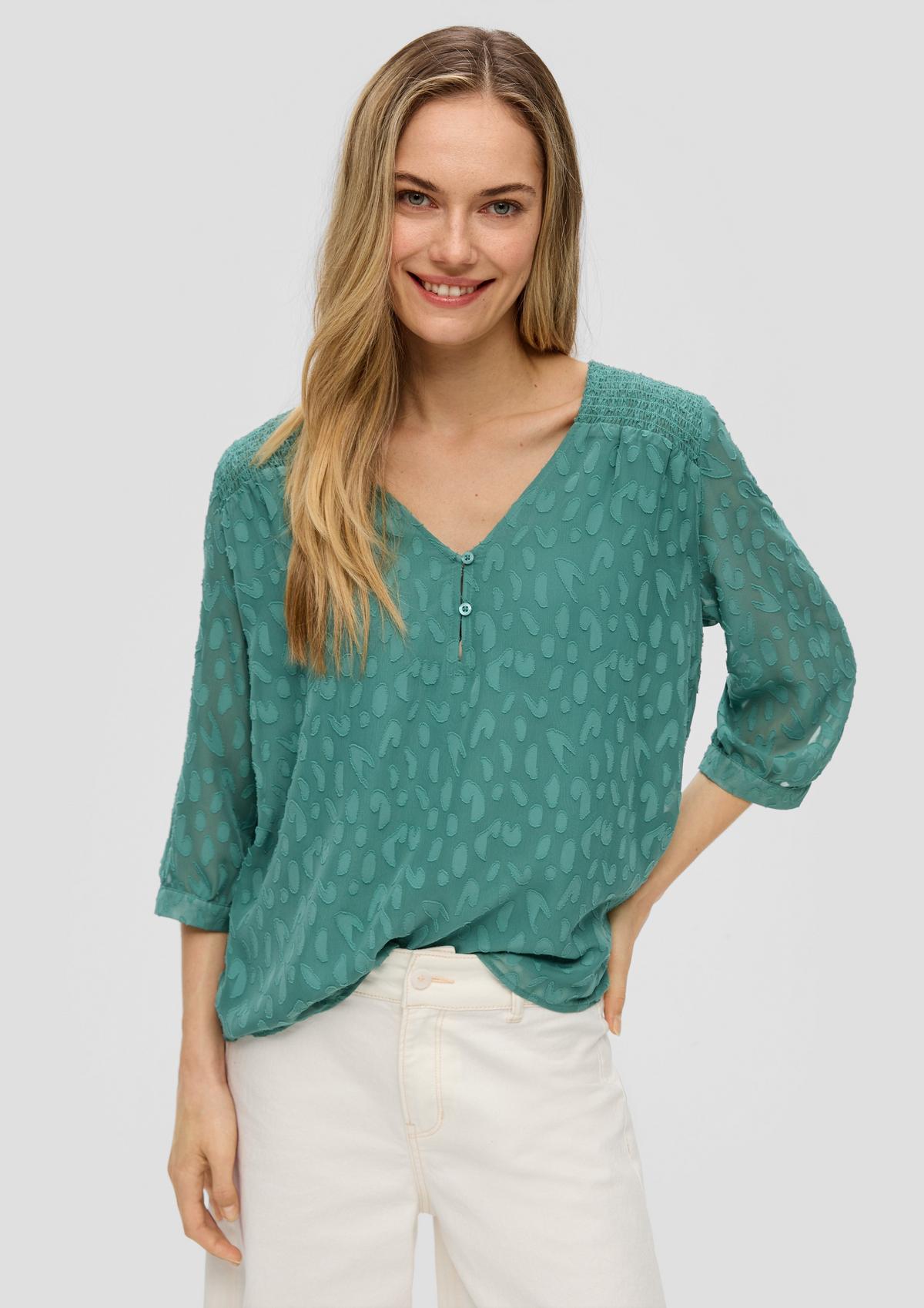 s.Oliver Chiffon blouse with smocked details