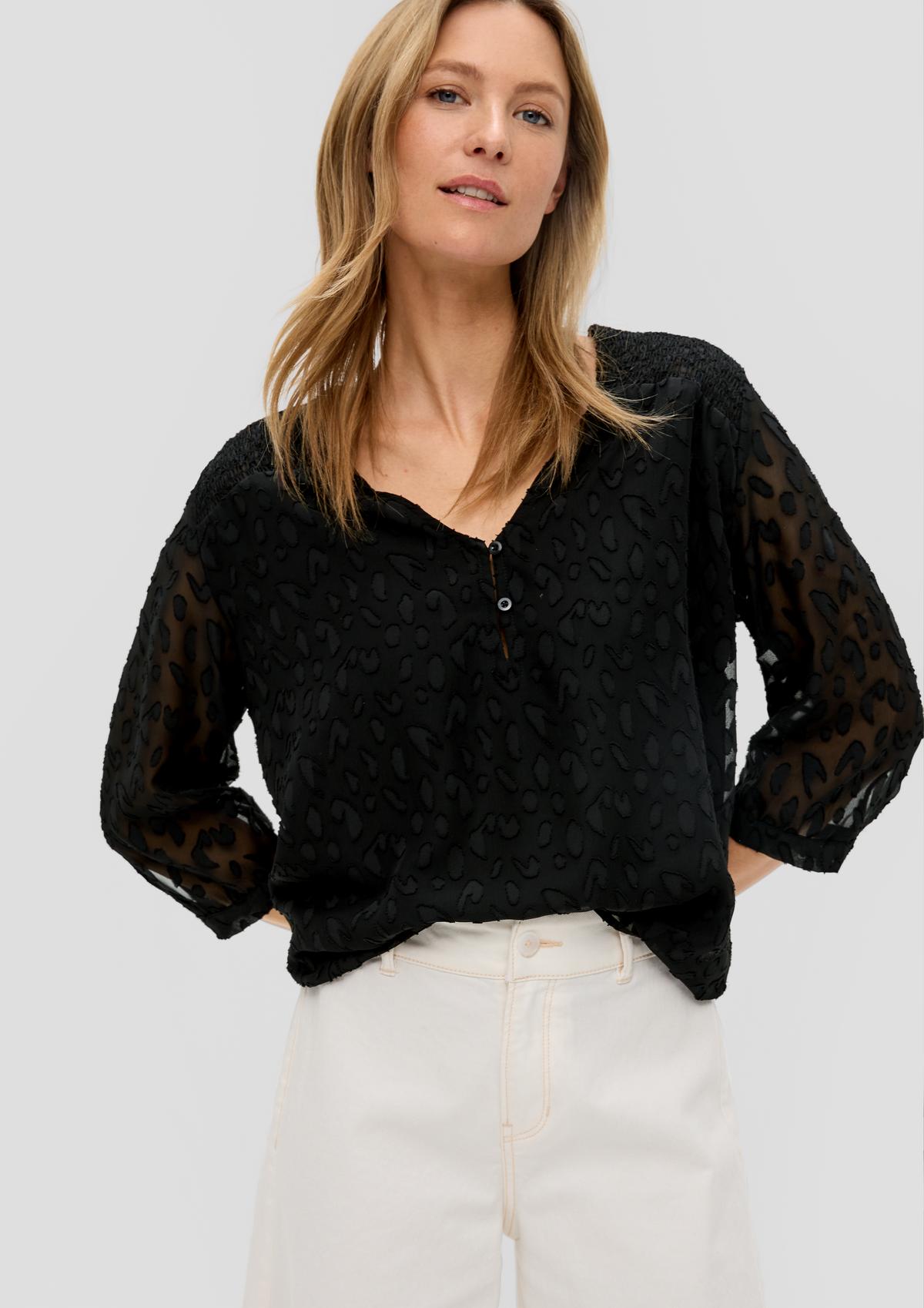 s.Oliver Chiffon blouse with smocked details