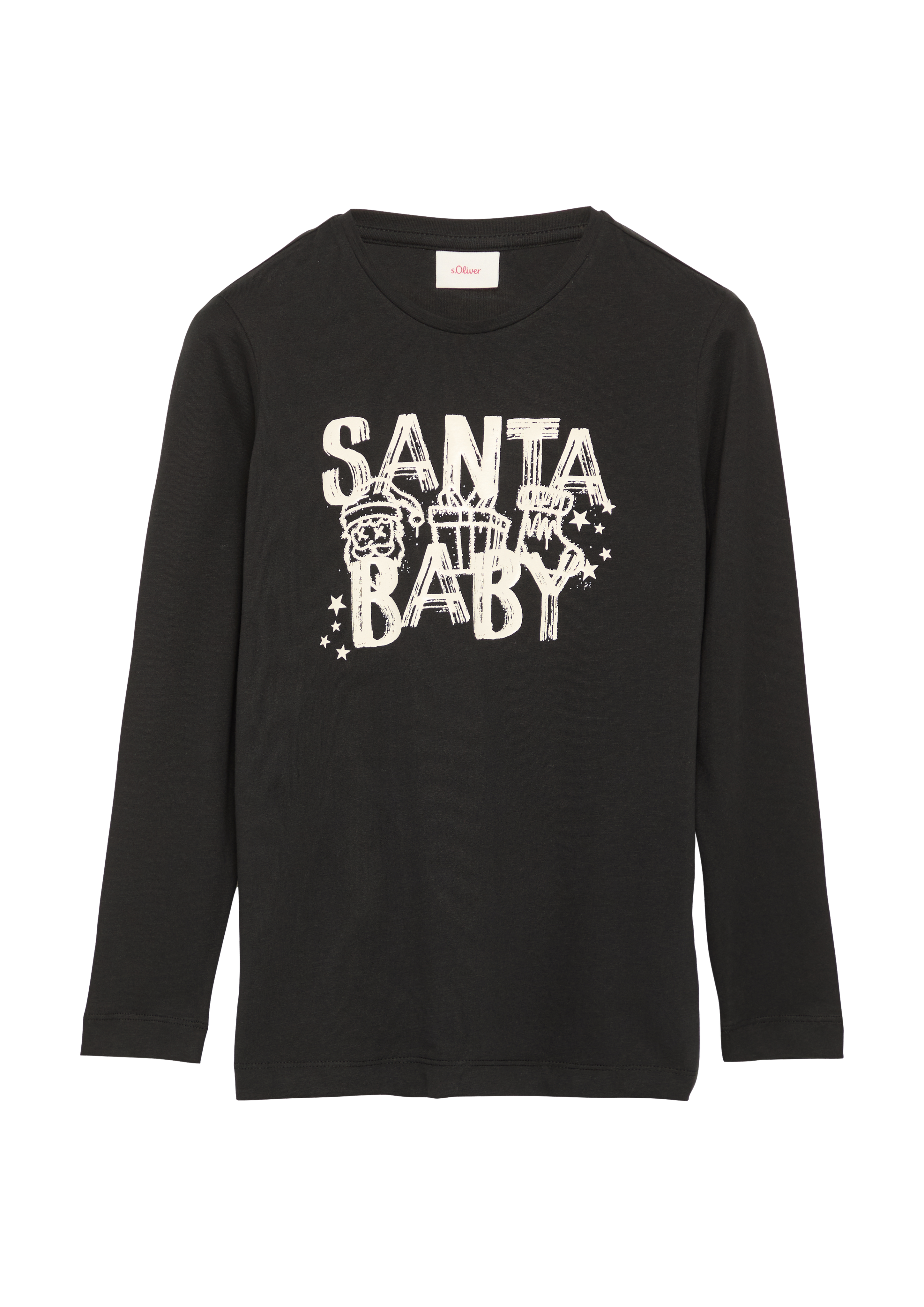 Thumbnail - s.Oliver - Langarmshirt mit Weihnachtsmotiv, Mädchen, schwarz
