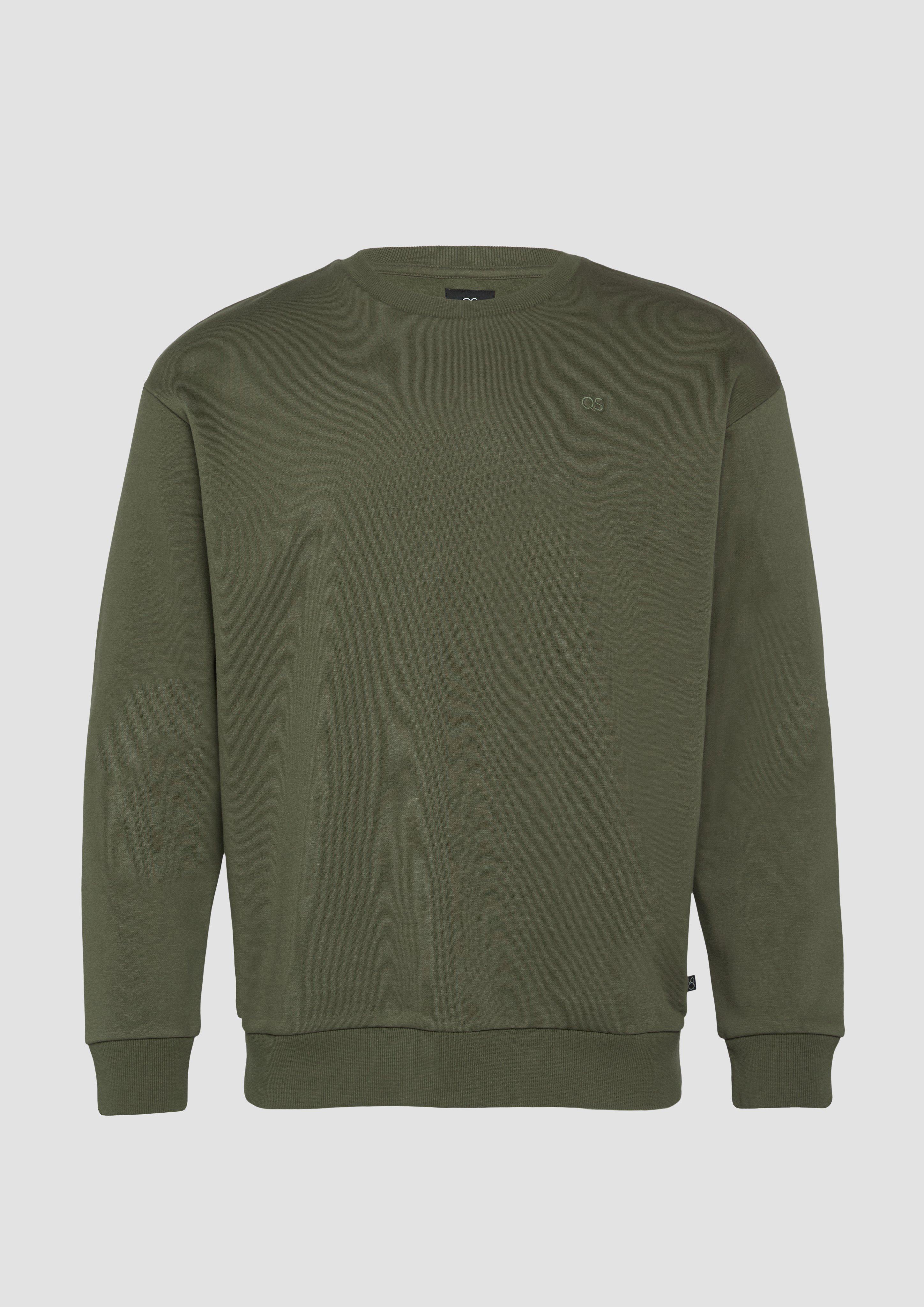 QS - Sweatshirt mit Logostickerei, Herren, Grün