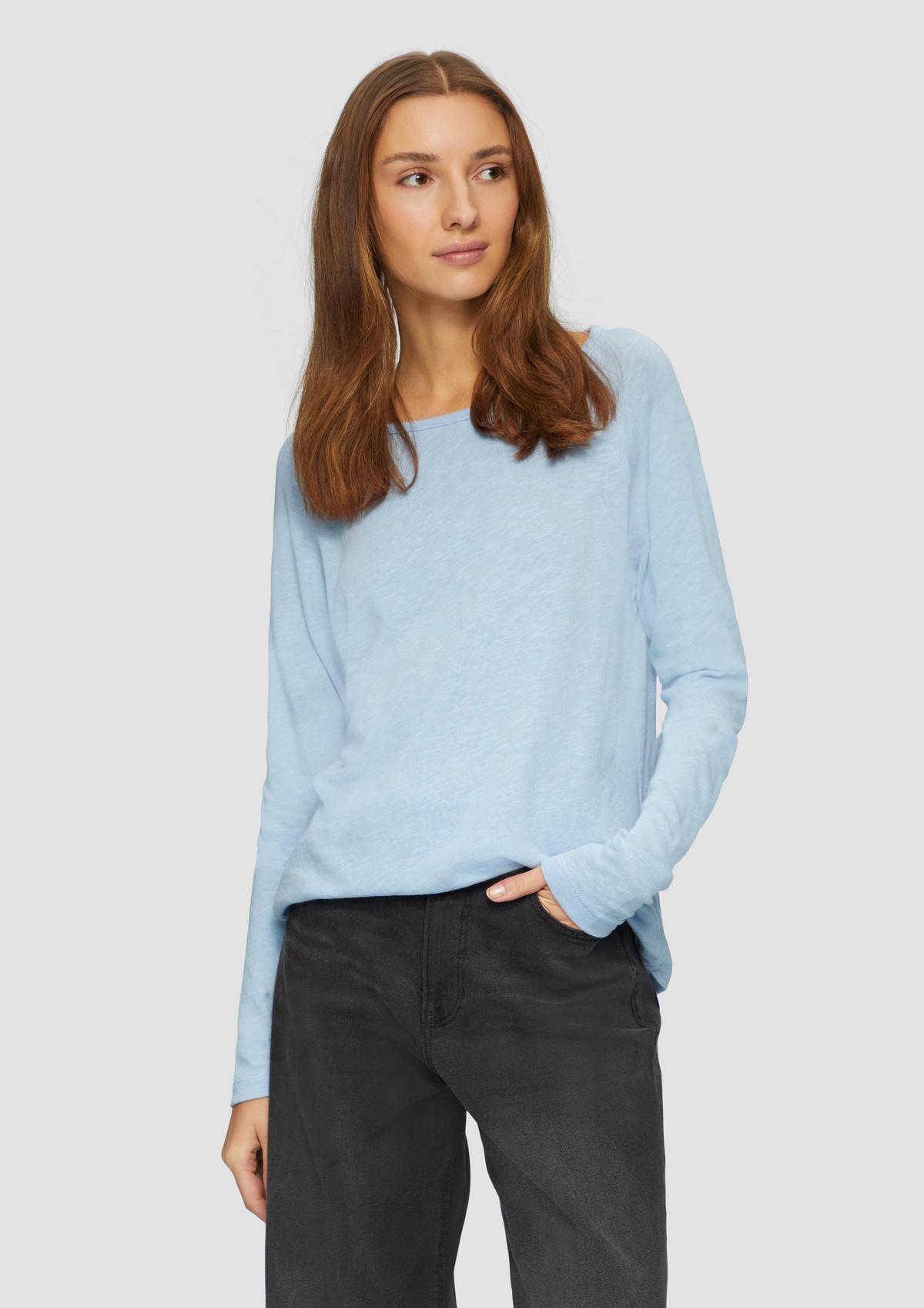 Shirt met lange mouwen, raglanmouwen en vlamgarenstructuur