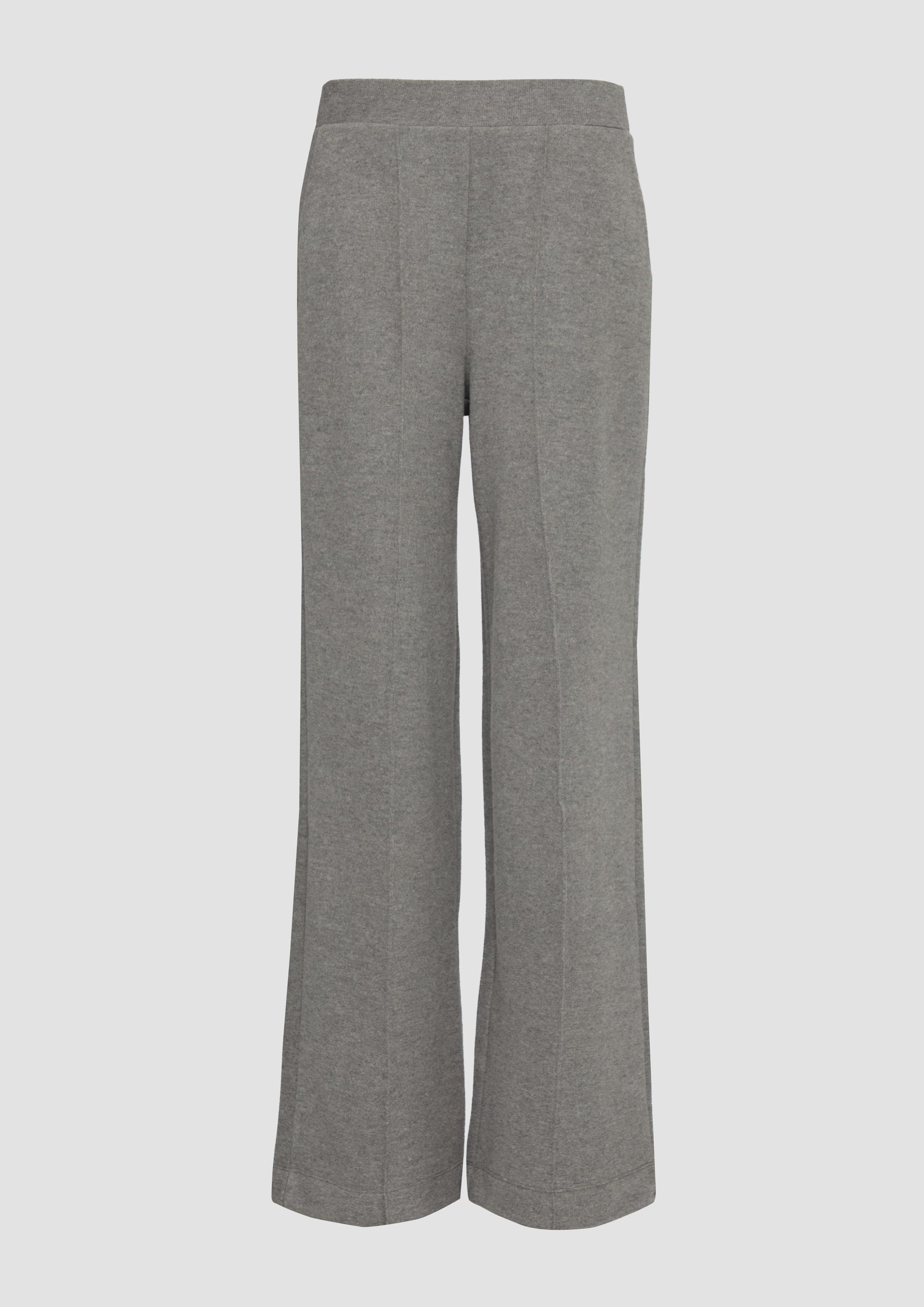 s.Oliver - Weiche Wide Leg-Hose aus Baumwollmix, Damen, grau