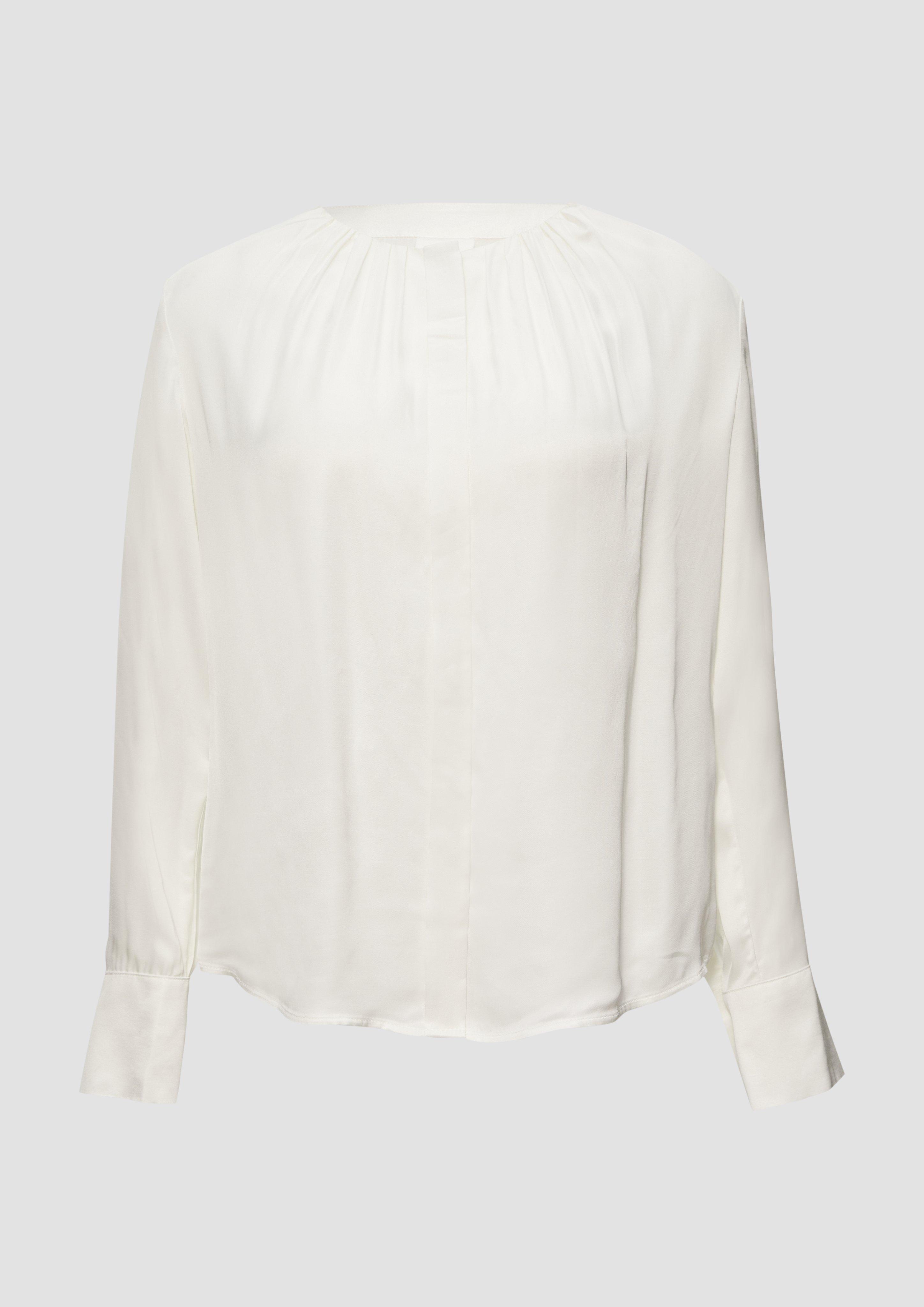 s.Oliver - Elegante Bluse mit verdeckter Knopfleiste, Damen, creme