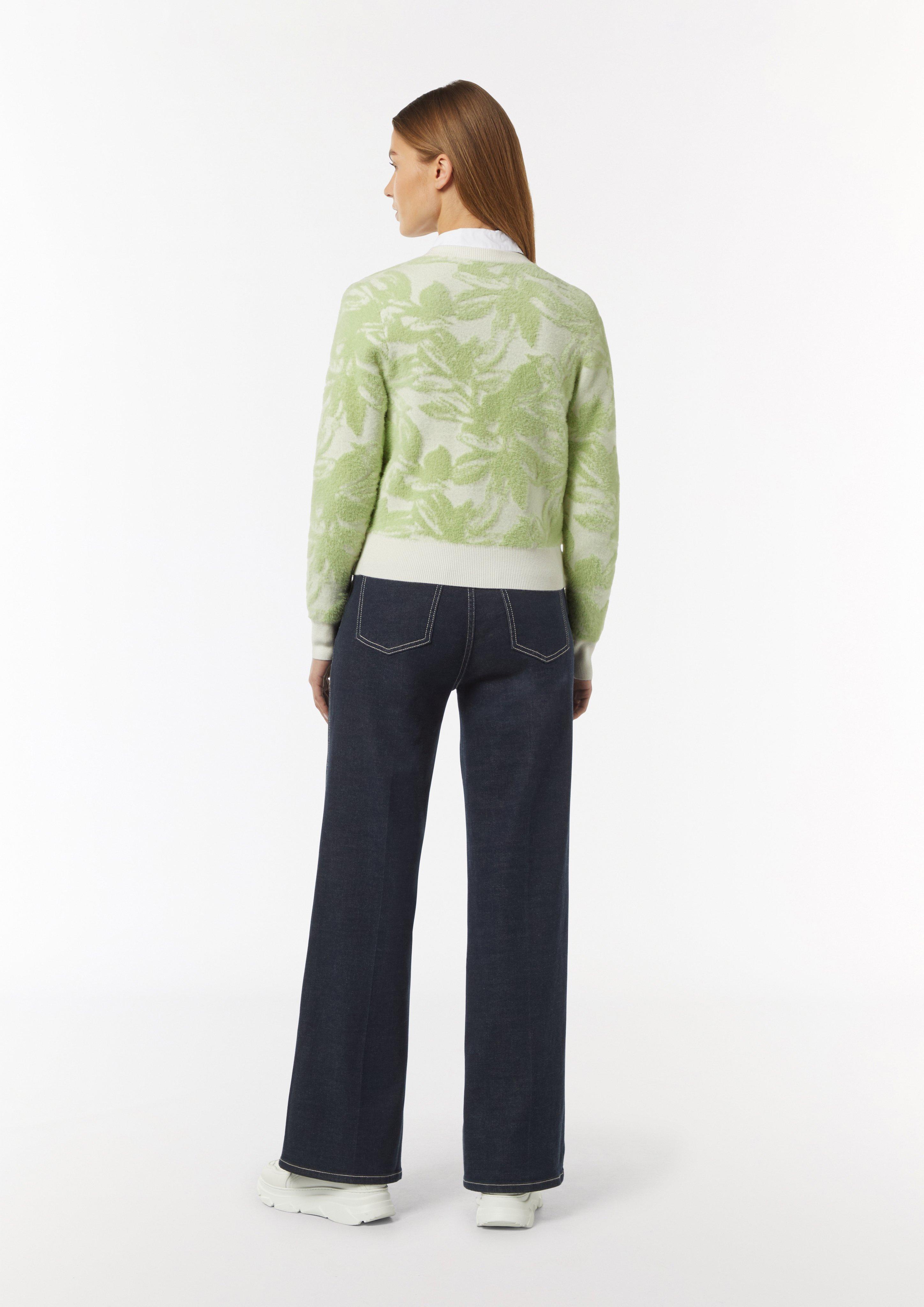 Fluffy jacquard cardigan - white | Comma Fluffy jacquard cardigan - white | Comma