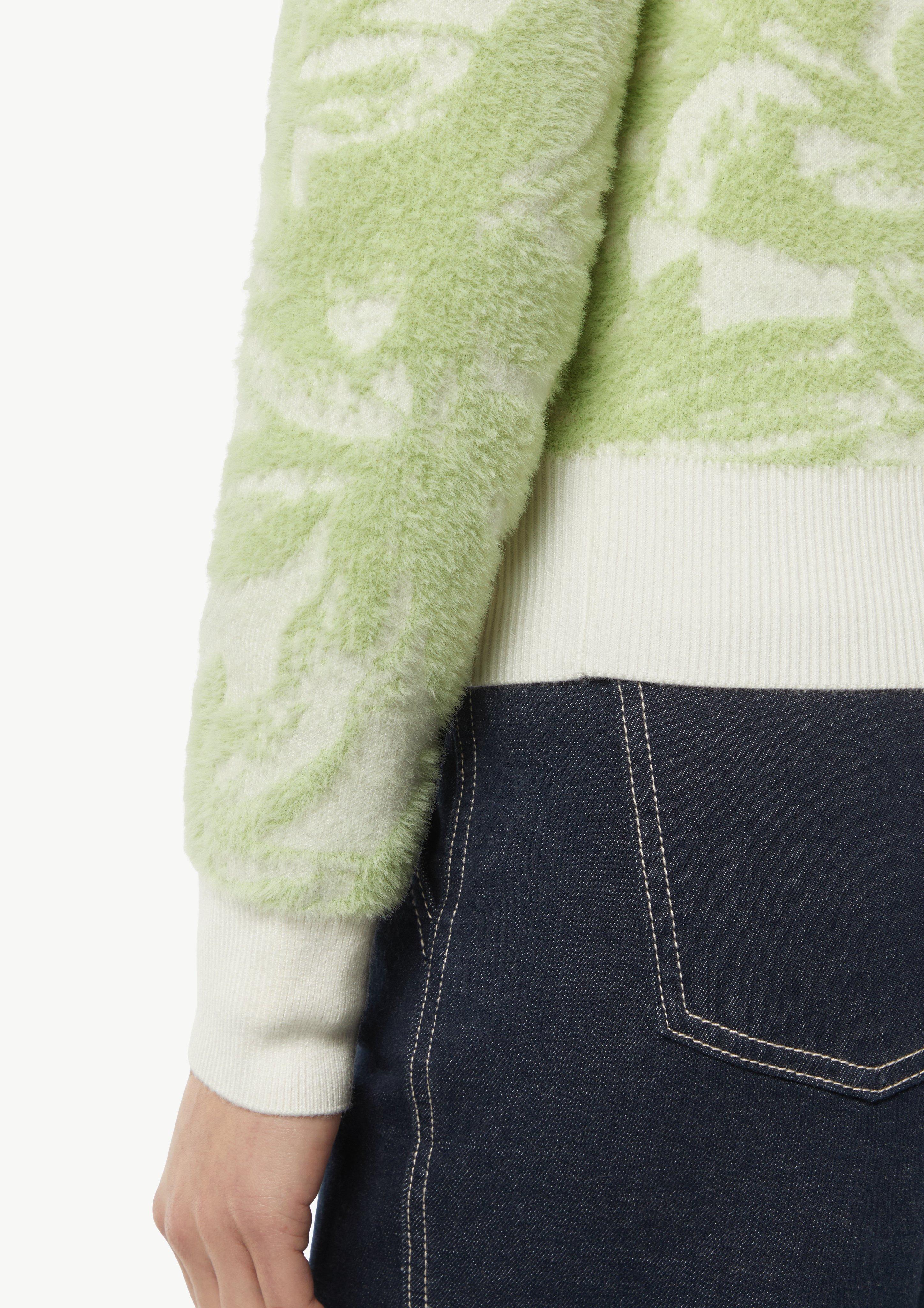 Fluffy jacquard cardigan - white | Comma Fluffy jacquard cardigan - white | Comma