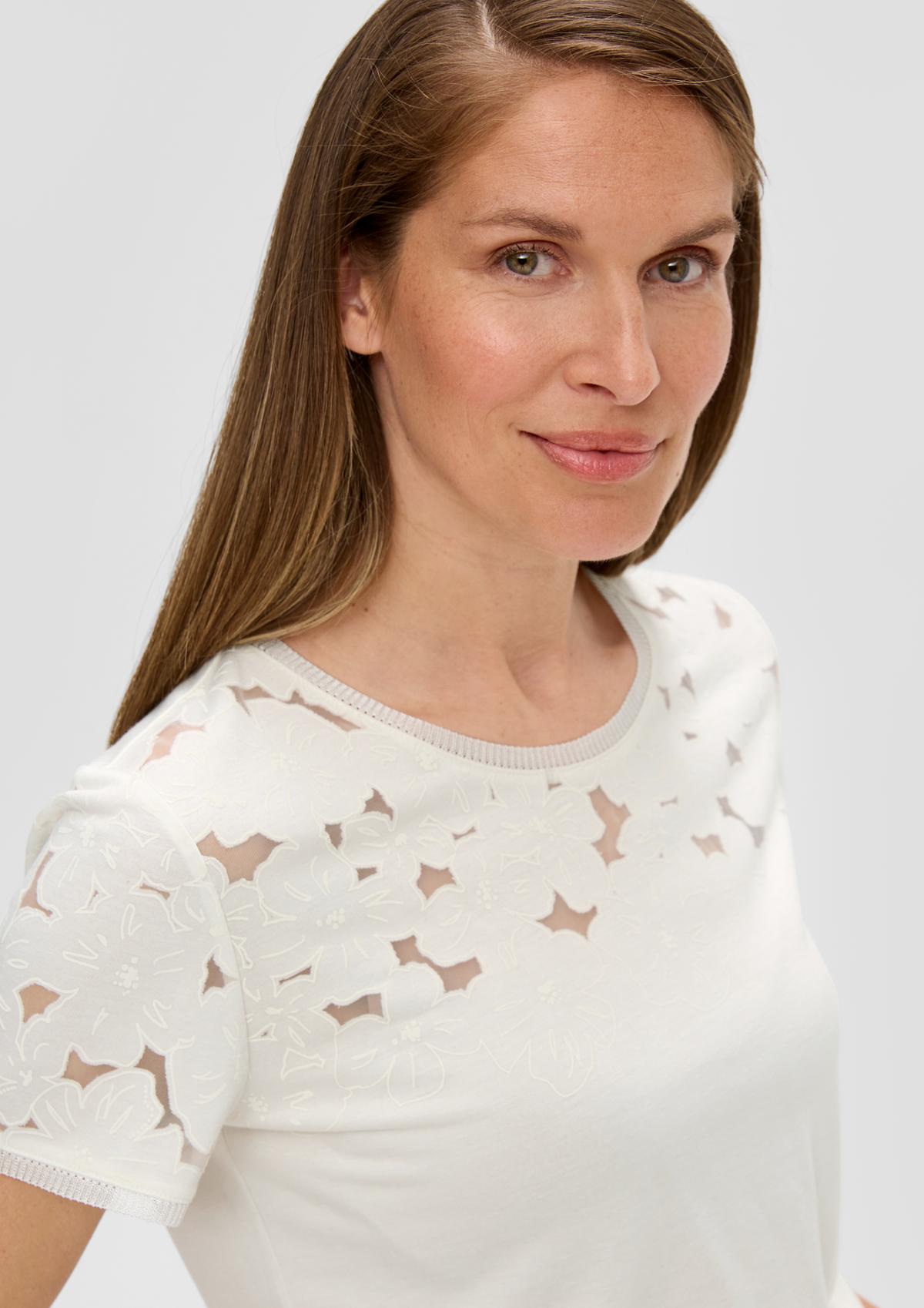s.Oliver T-Shirt aus Strickjersey mit floralem Muster