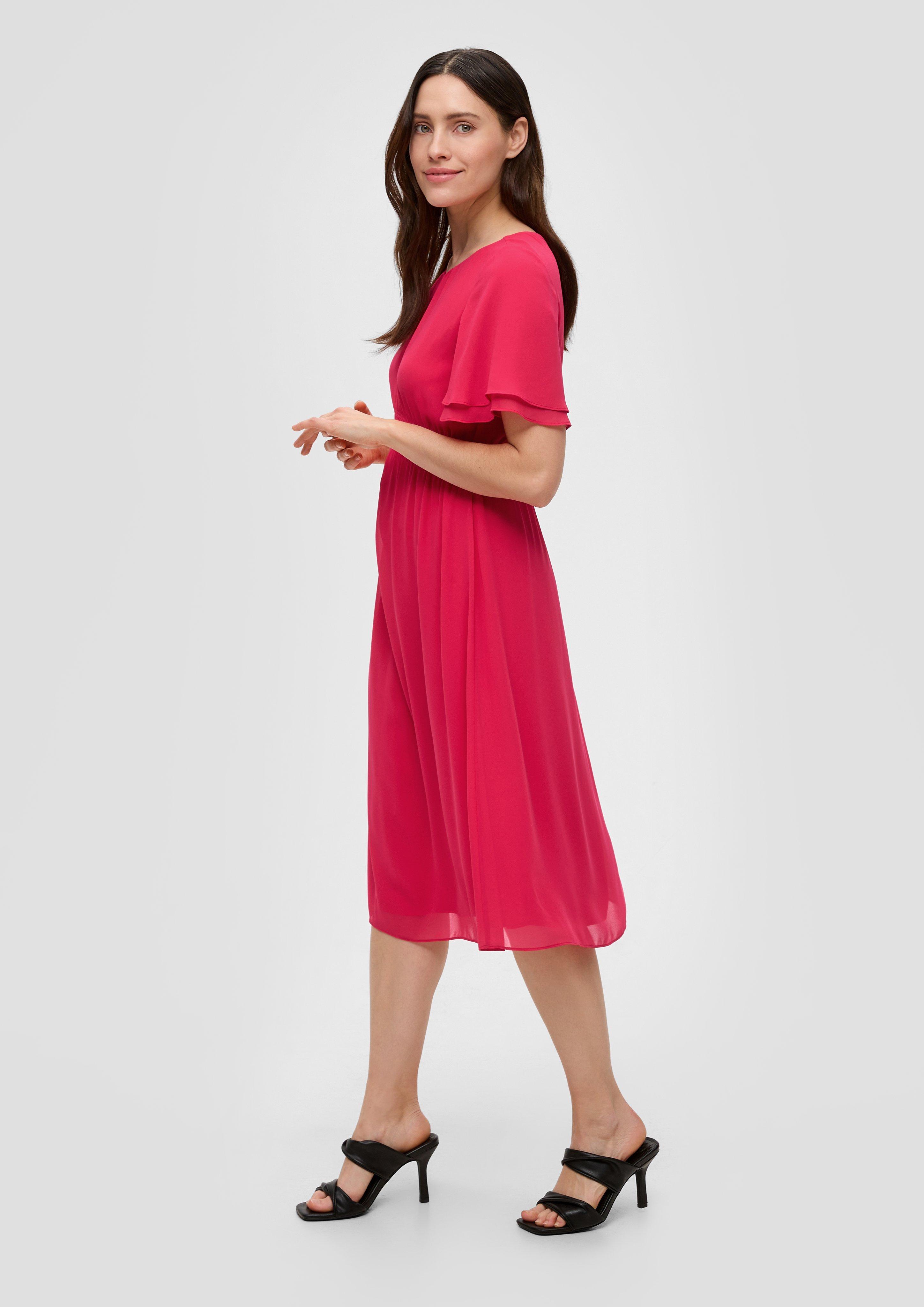 Chiffon dress with gathers - pink | s.Oliver