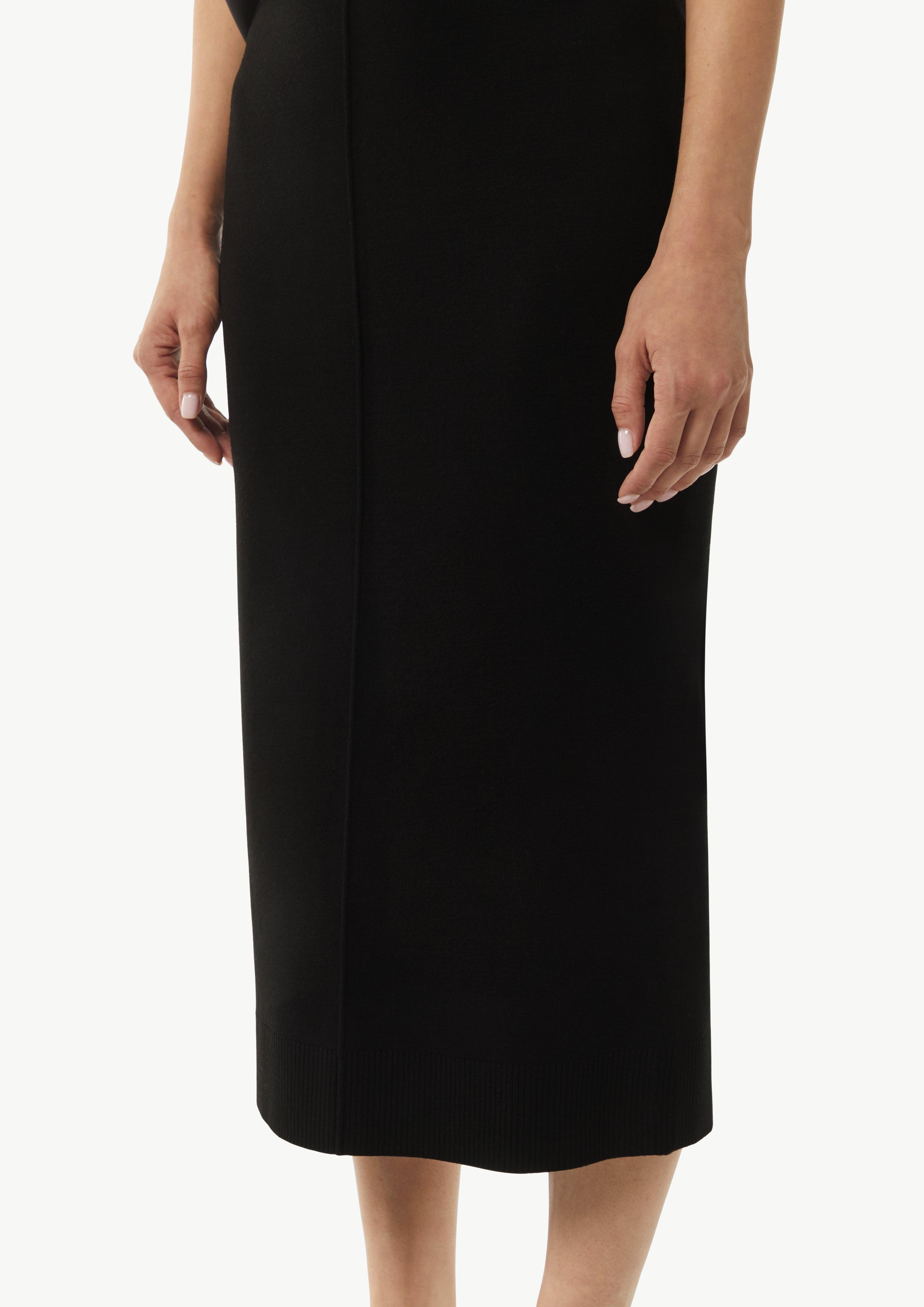 Soft knitted skirt with pintucks - black | Comma Soft knitted skirt with pintucks - black | Comma