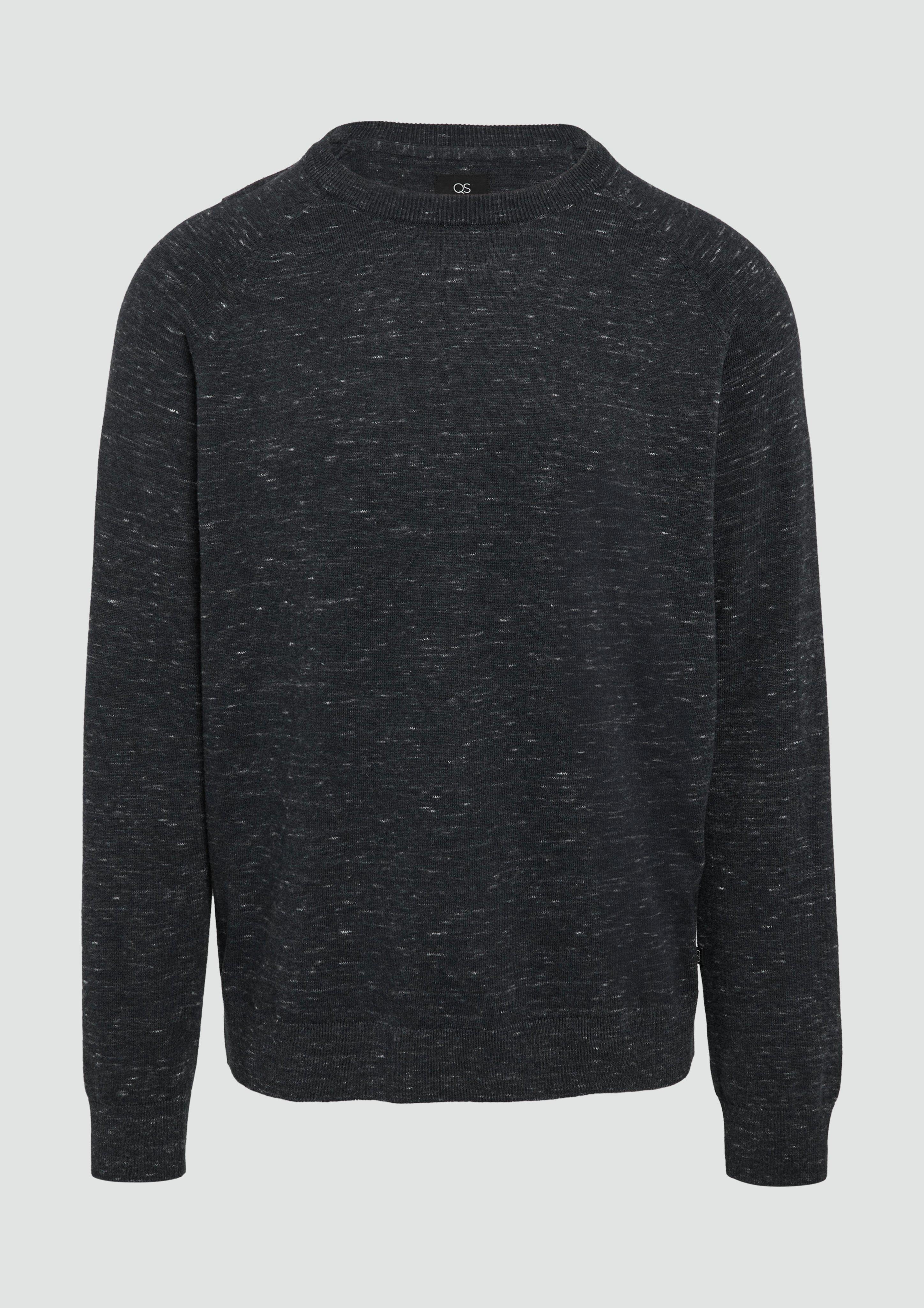 QS - Strickpllover aus Melangegarn, Herren, blau
