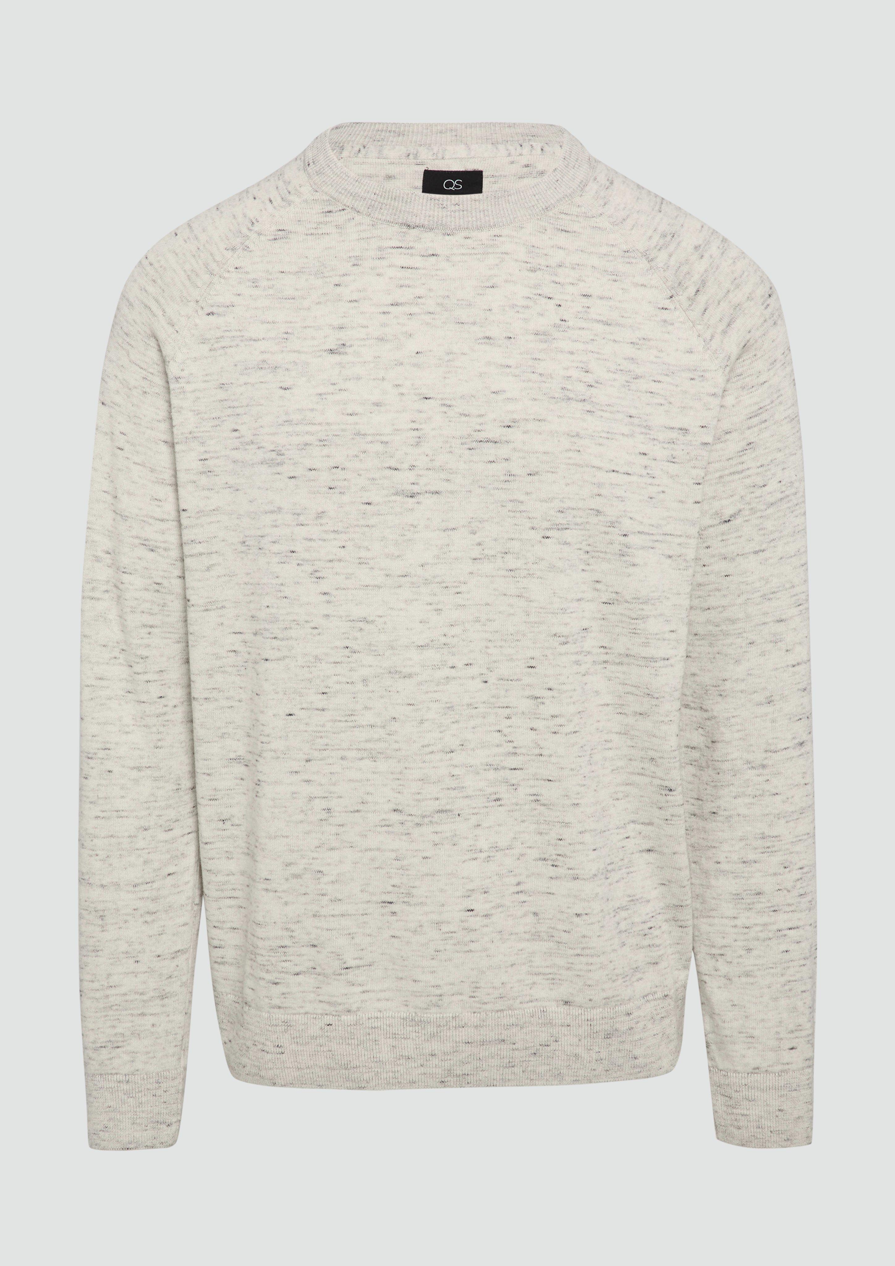 QS - Strickpllover aus Melangegarn, Herren, grau
