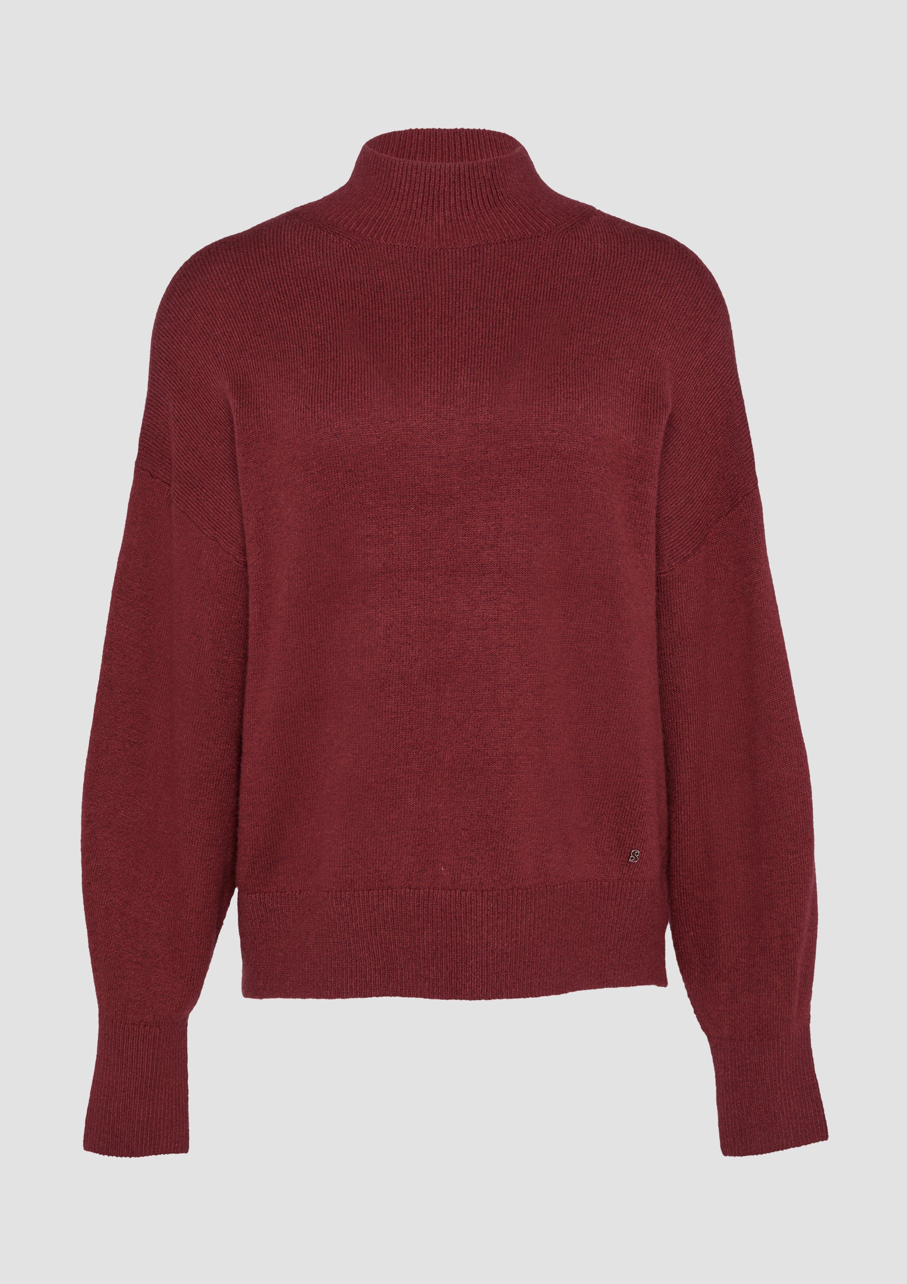 s.Oliver - Strickpullover im Relaxed Fit mit Stehkragen, Damen, rot