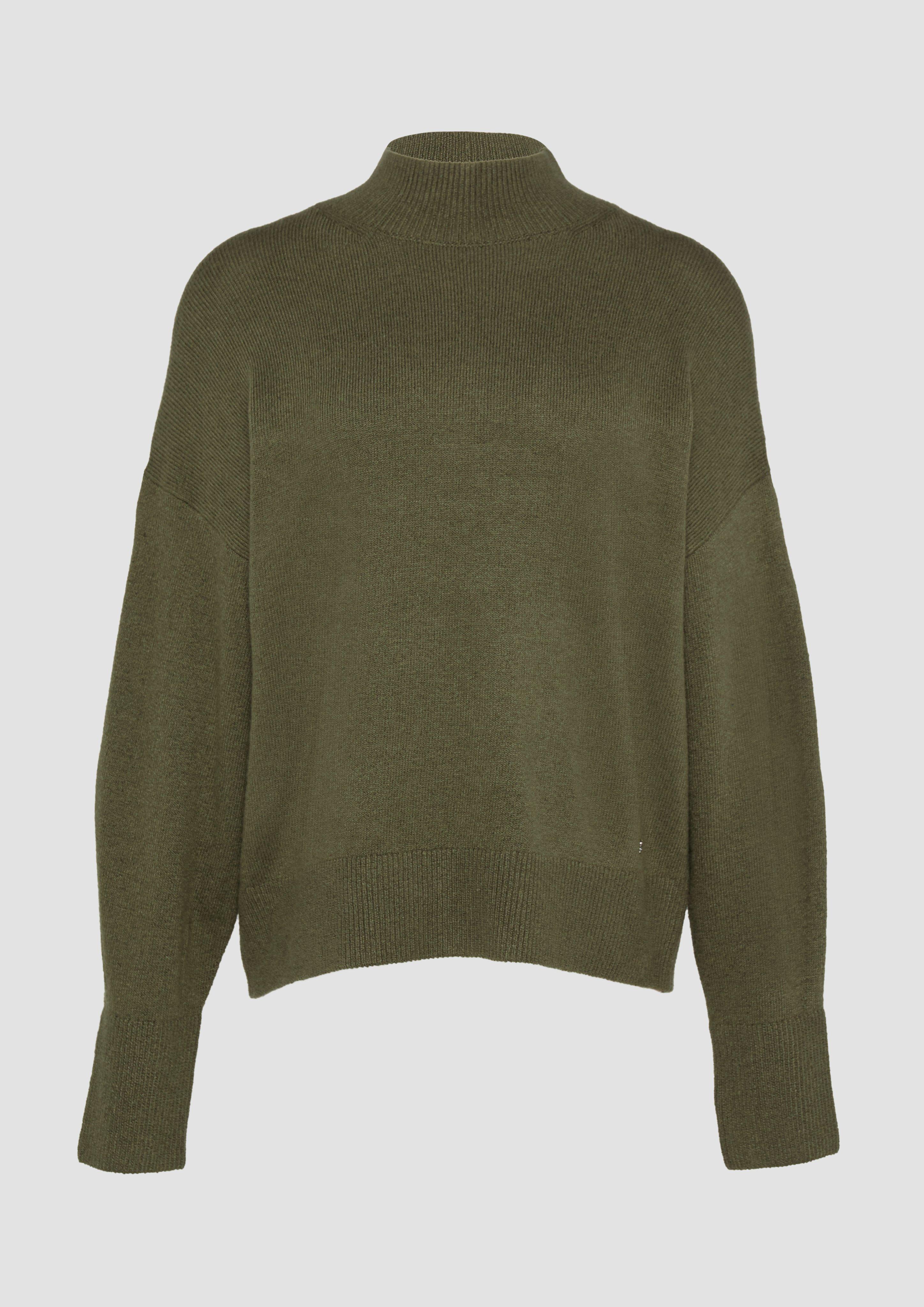 Thumbnail - s.Oliver - Strickpullover im Relaxed Fit mit Stehkragen, Damen, Grün