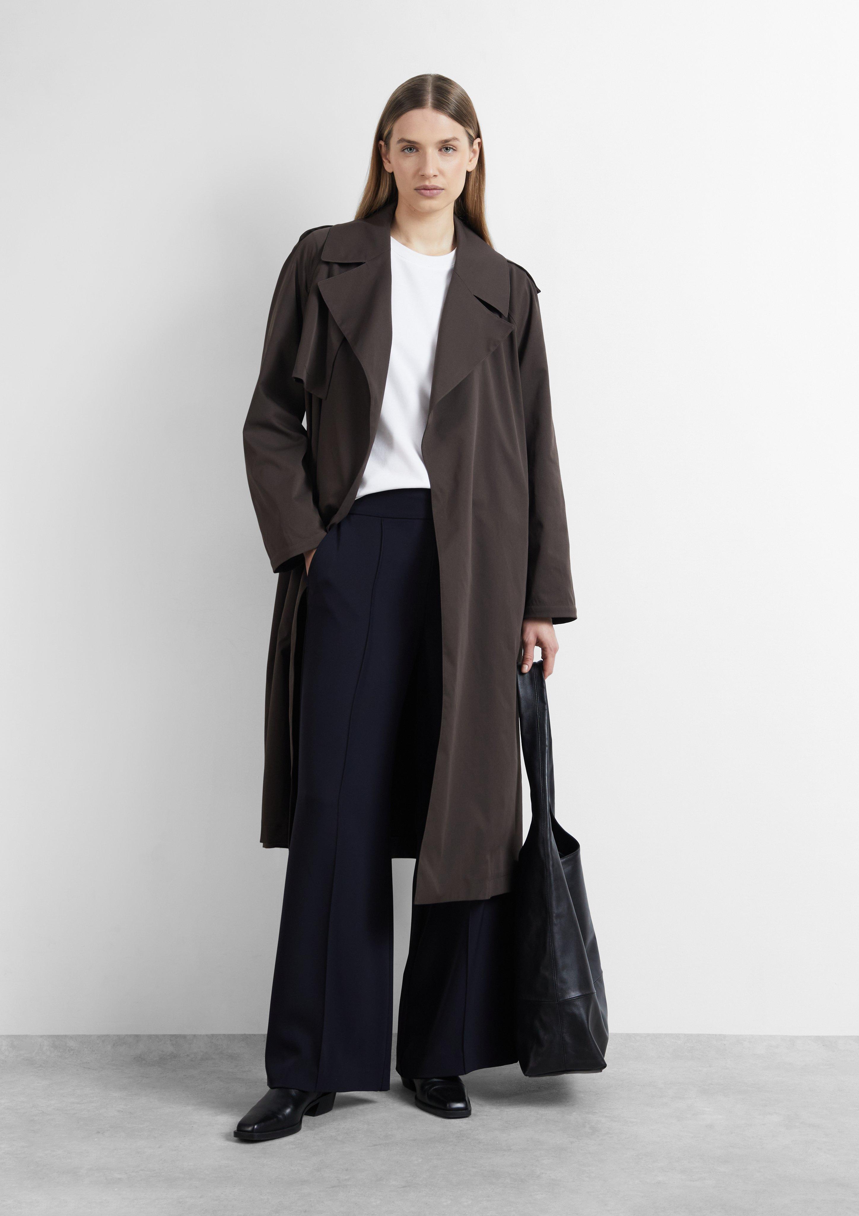 Pantalon Marlene fluide avec taille élastiquée en bleu de COMMA