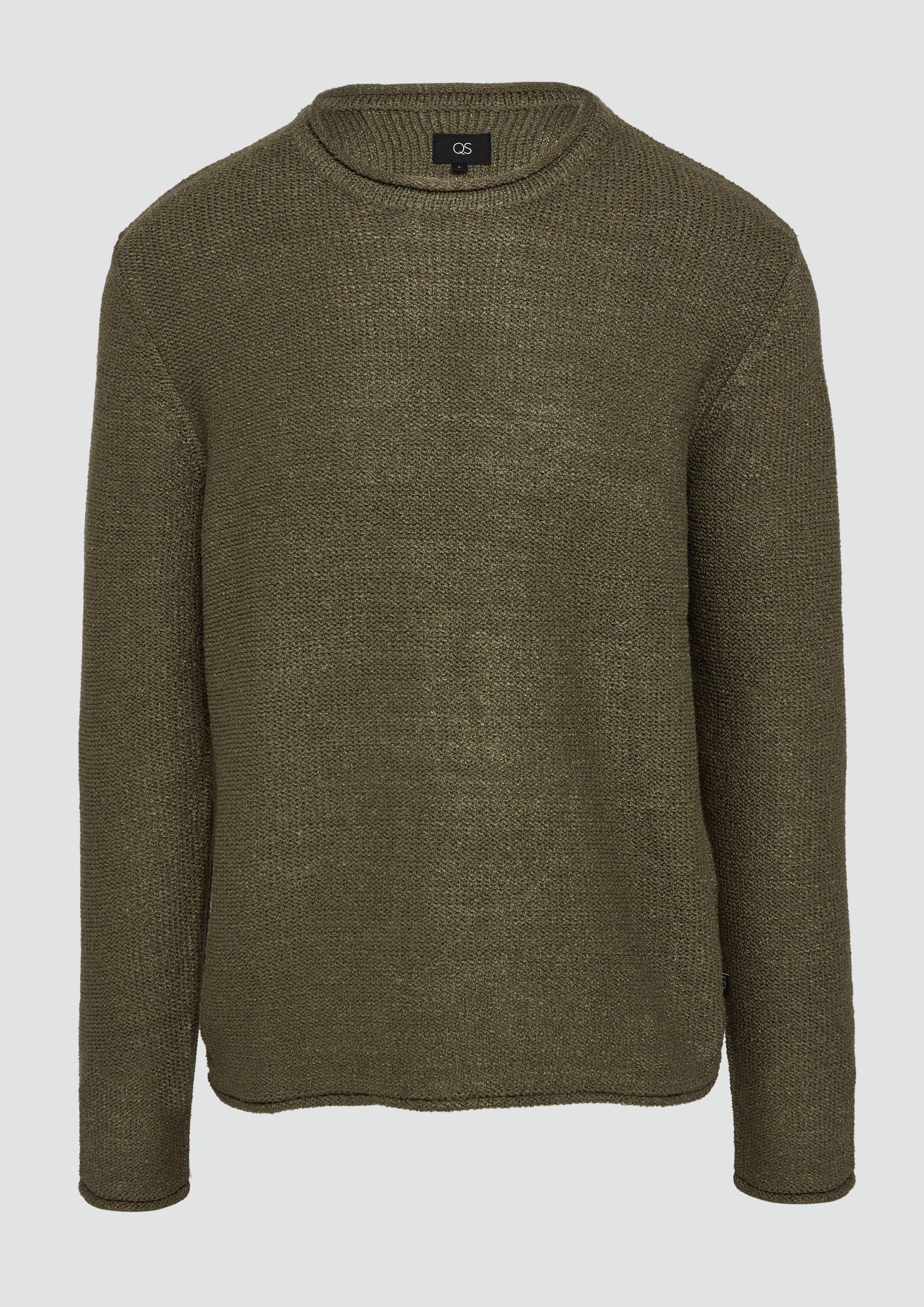 Thumbnail - QS - Strickpullover mit Rollkante, Herren, Grün