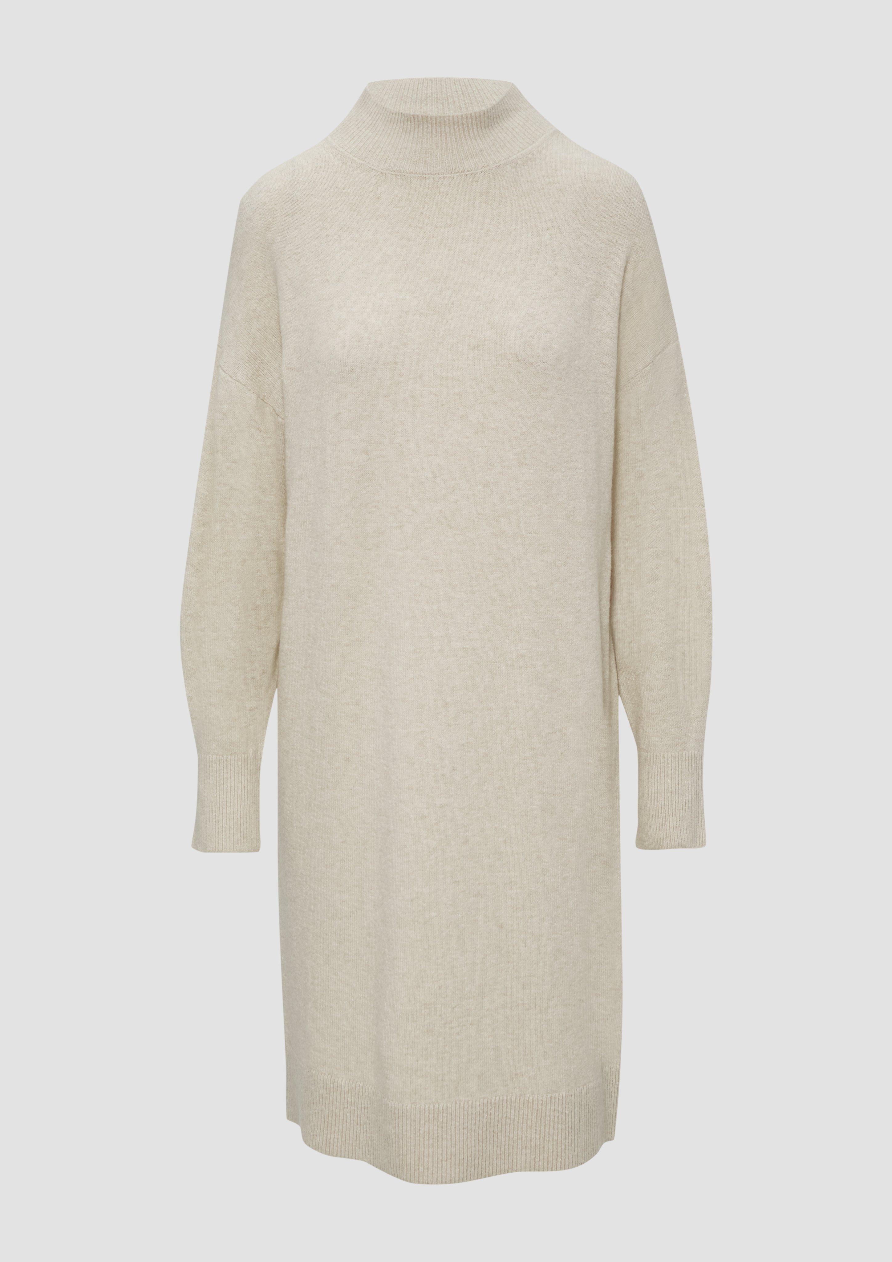 Thumbnail - s.Oliver - Weiches Strick-Kleid mit Stehkragen, Damen, Beige