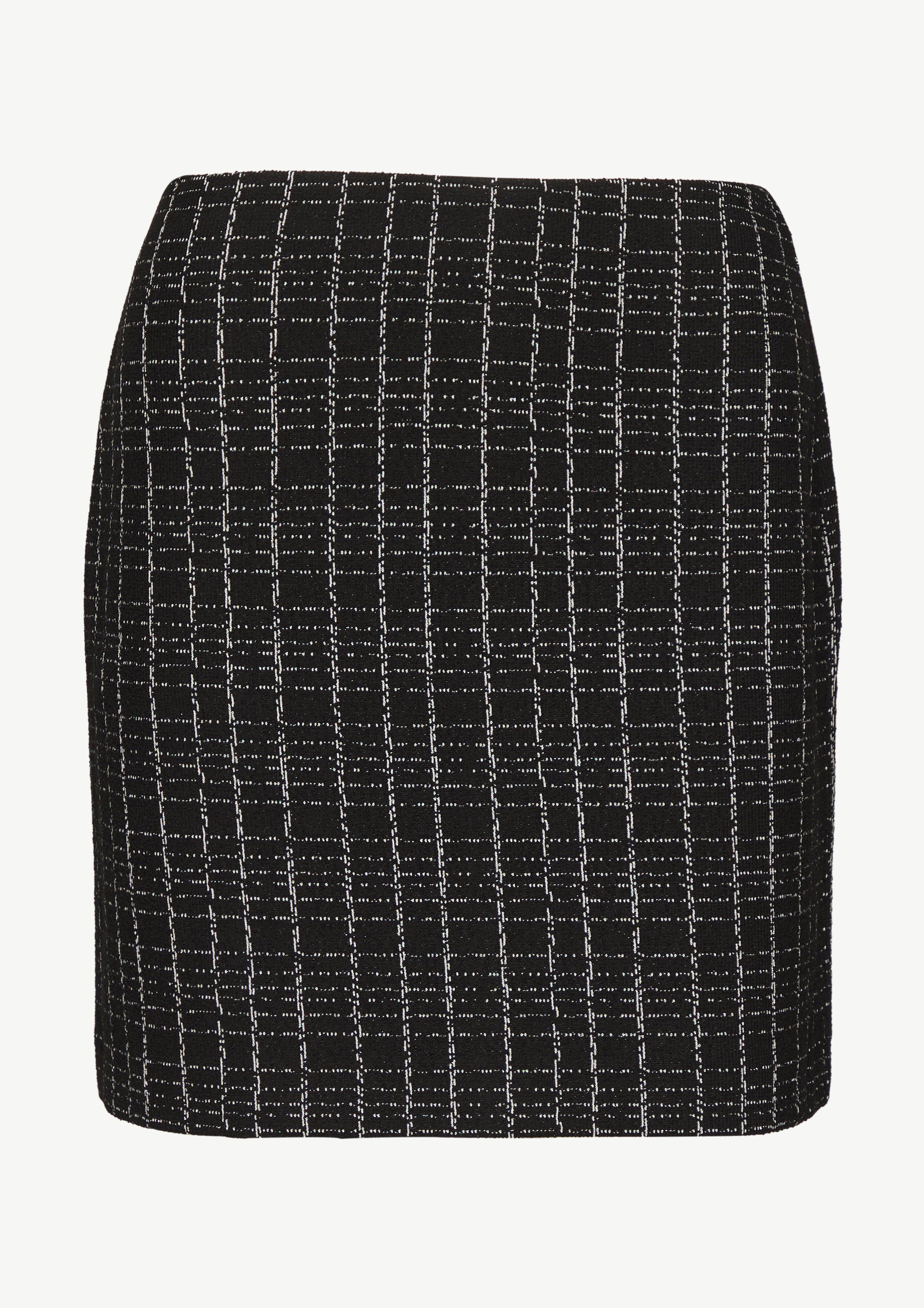 Short skirt made from bouclé jersey - black | Comma Short skirt made from bouclé jersey - black | Comma