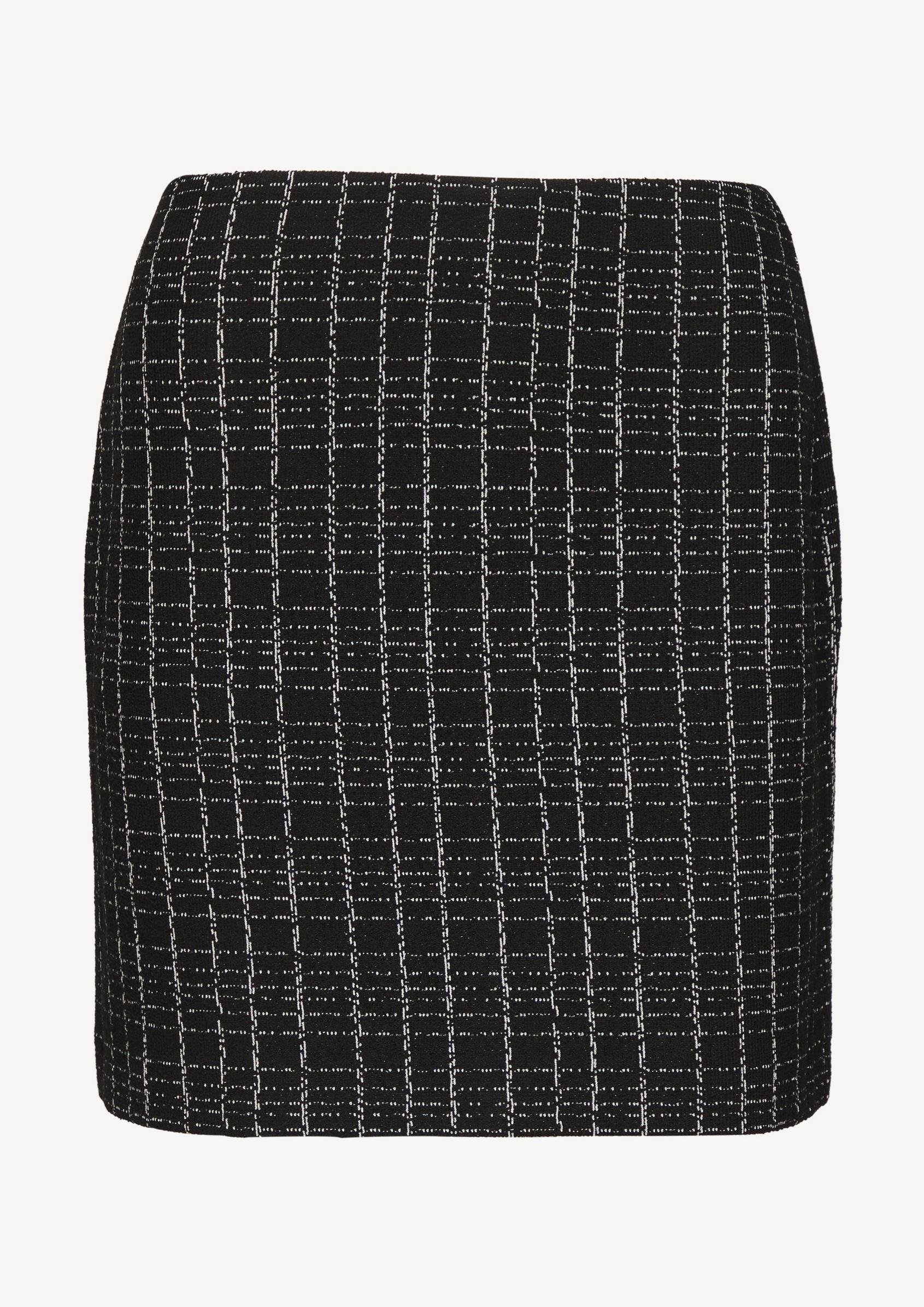 Kurzer Rock in Bouclé Jersey in schwarz von COMMA