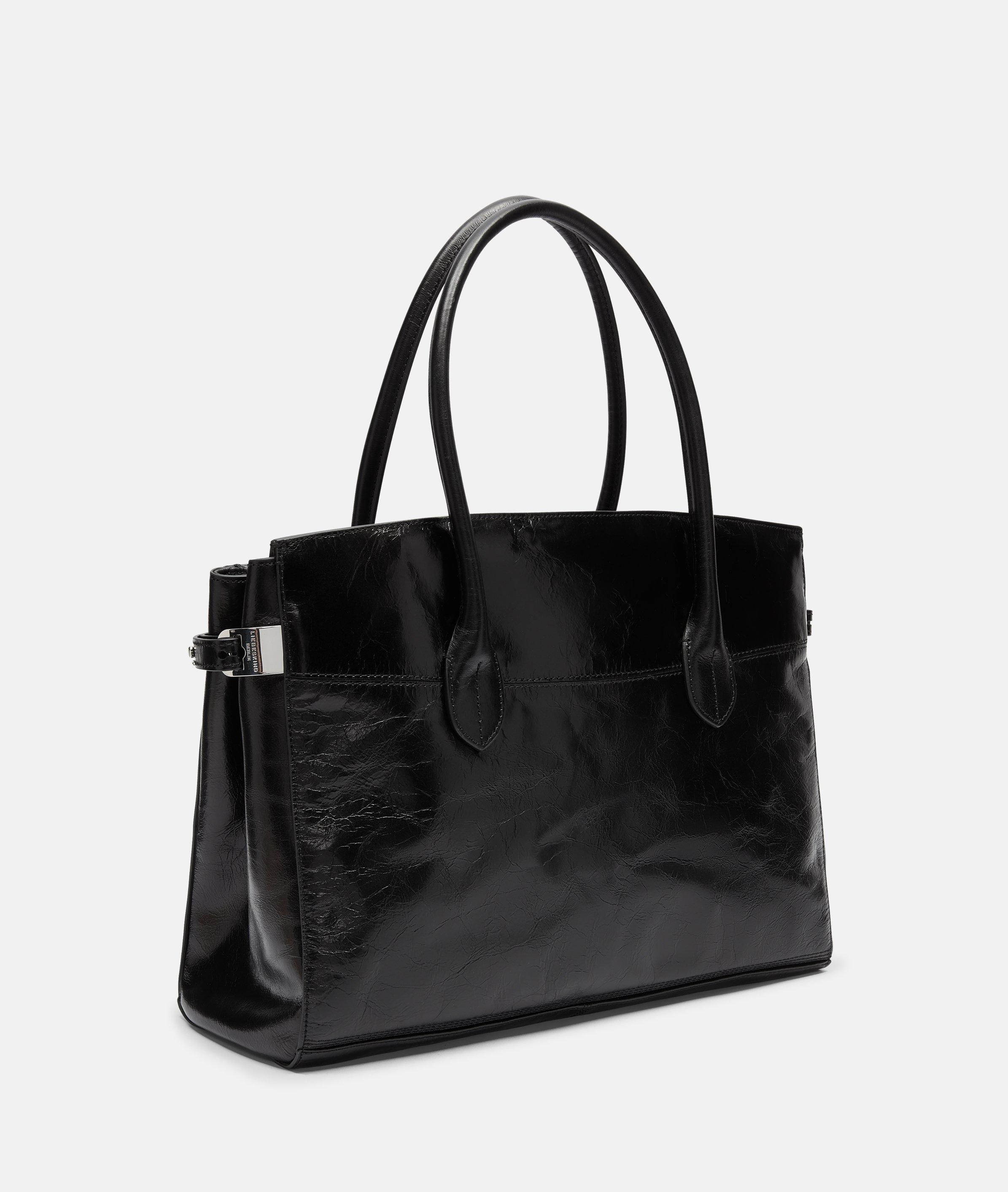 Thumbnail - Liebeskind Berlin - Große Business-Bag aus glänzendem Leder -  schwarz